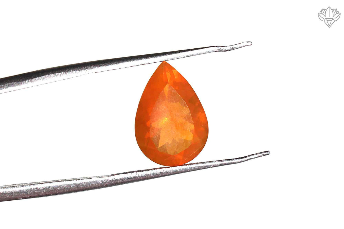 Prestige Mexican Opal Pendant Pear 9x13mm Faceted Gemstone for Statement Jewelry, Pendant
