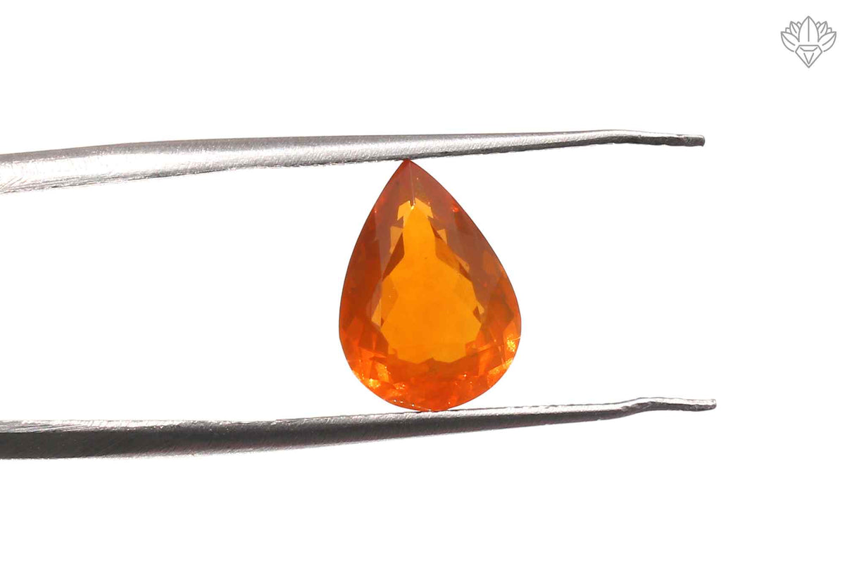 Regal Mexican Opal Pendant Pear 8x11mm Faceted Gemstone for Statement Pendants, Luxury Rings & Designer Jewelry