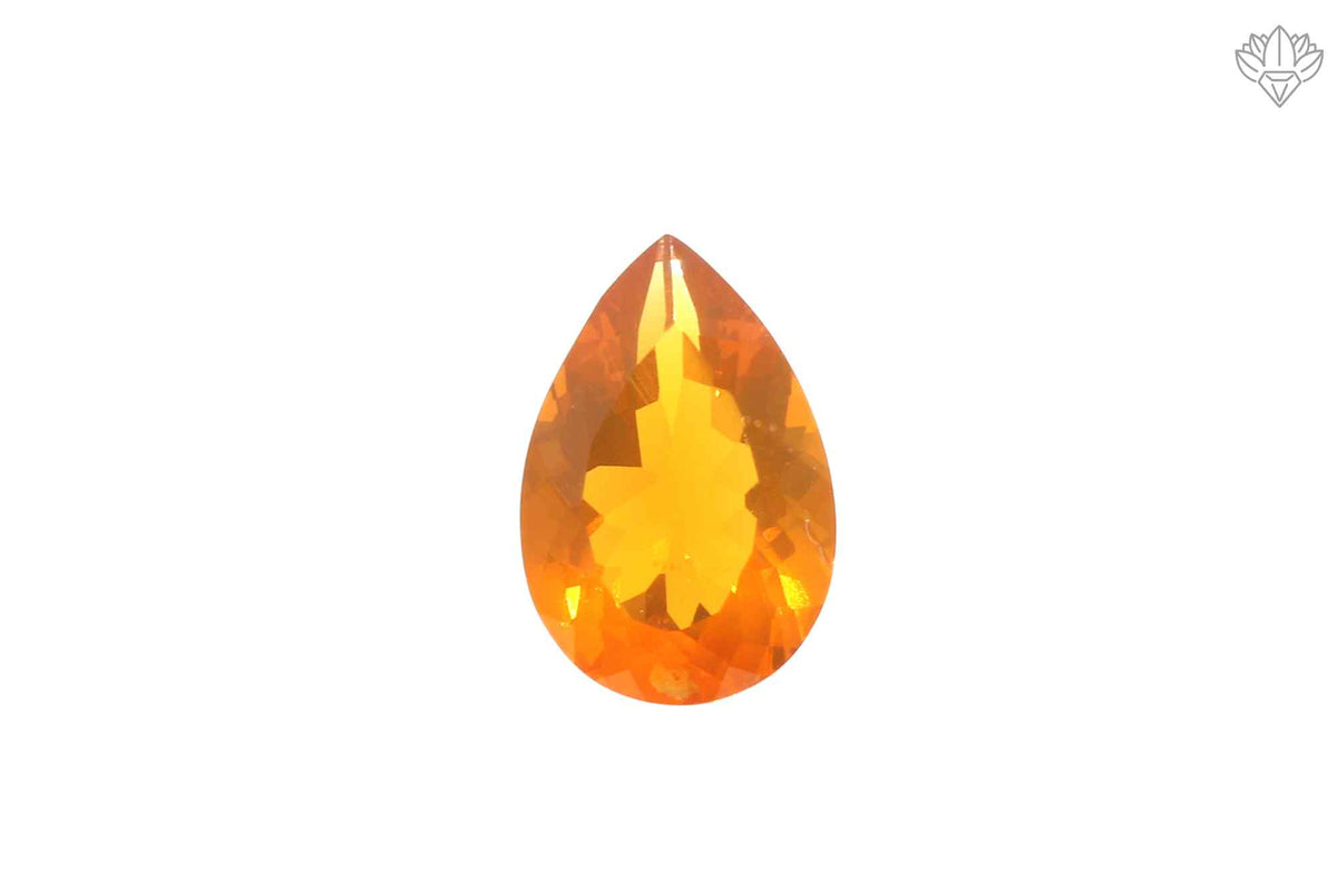 Opulent Mexican Opal Pendant Pear 8x12mm Faceted Gem for Couture Jewelry, Pendant Settings