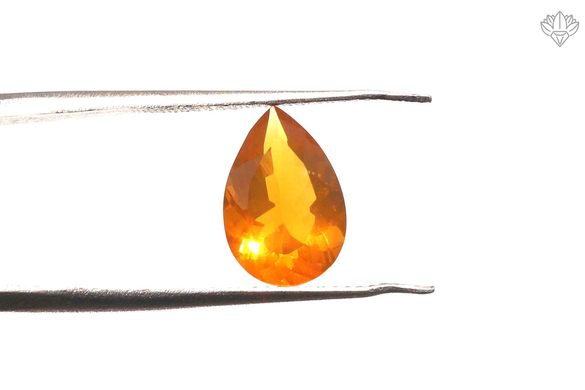 Opulent Mexican Opal Pendant Pear 8x12mm Faceted Gem for Couture Jewelry, Pendant Settings