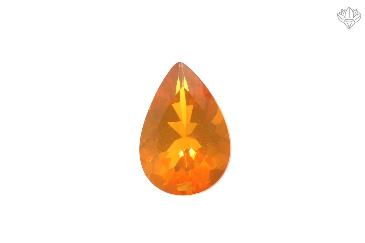 Prestige Mexican Opal Pendant Pear 8x12mm Faceted Jewel for Designer Rings, Elegant Pendants & Bespoke Creations
