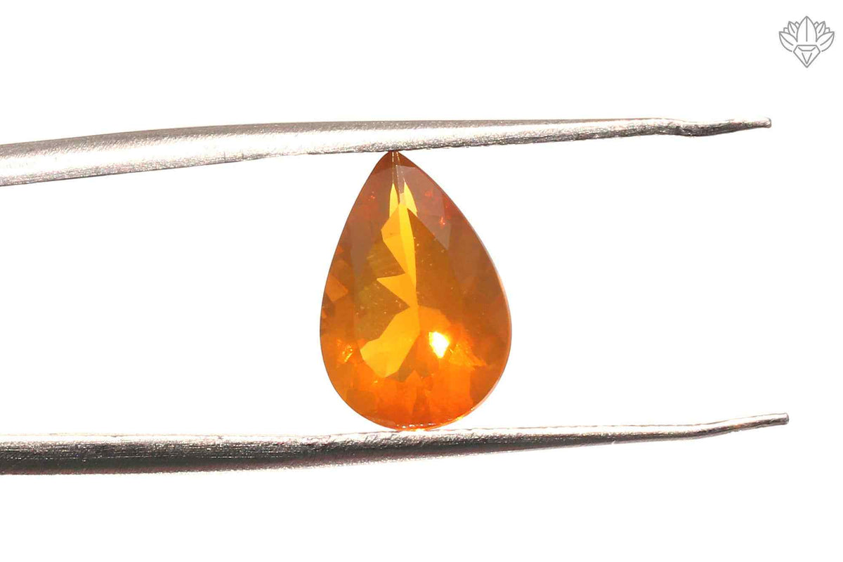 Prestige Mexican Opal Pendant Pear 8x12mm Faceted Jewel for Designer Rings, Elegant Pendants & Bespoke Creations