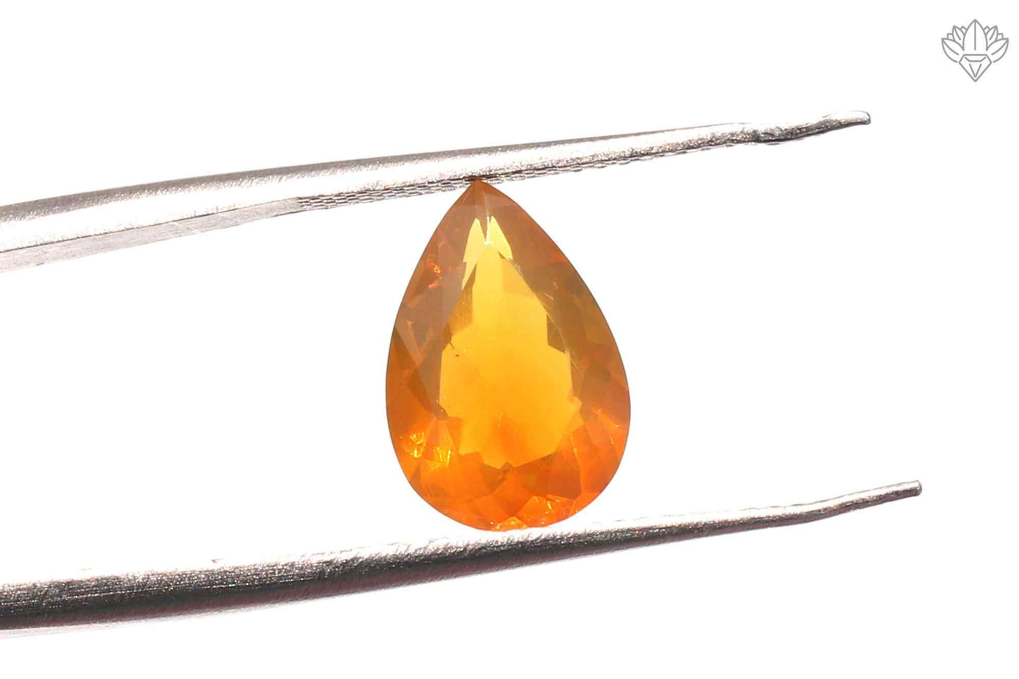 Prestige Mexican Opal Pendant Pear 8x12mm Faceted Jewel for Designer Rings, Elegant Pendants & Bespoke Creations