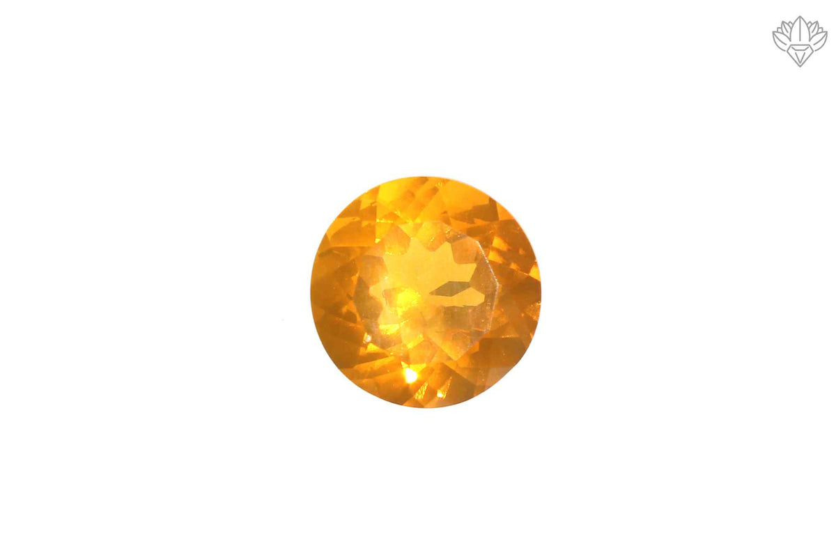 Radiant Mexican Opal Pendant Round 9mm Faceted Gemstone for Statement Rings