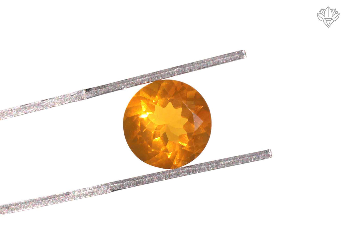 Radiant Mexican Opal Pendant Round 9mm Faceted Gemstone for Statement Rings