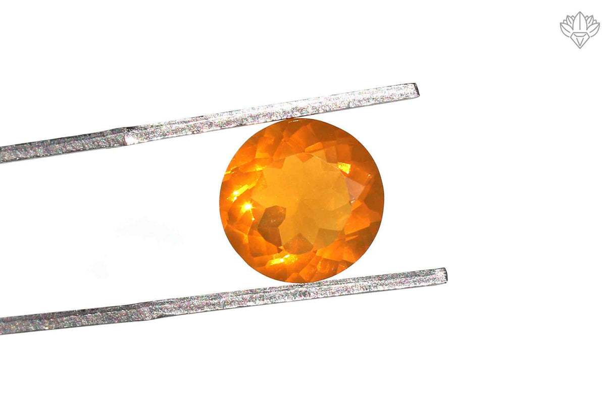 Imperial Mexican Opal Pendant Round 9mm Faceted Jewel for Designer Rings, Luxury Pendants & Collector Creations