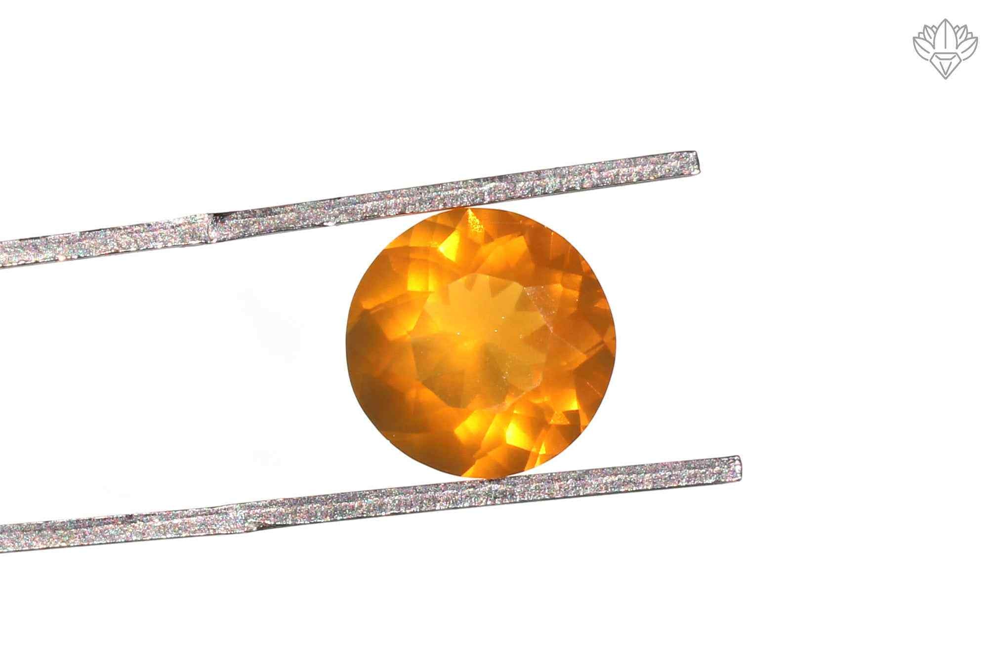 Crown Jewel Mexican Opal Pendant Round 9mm Faceted Gemstone for Cocktail Rings, Gallery Pendants & Heirloom Jewelry