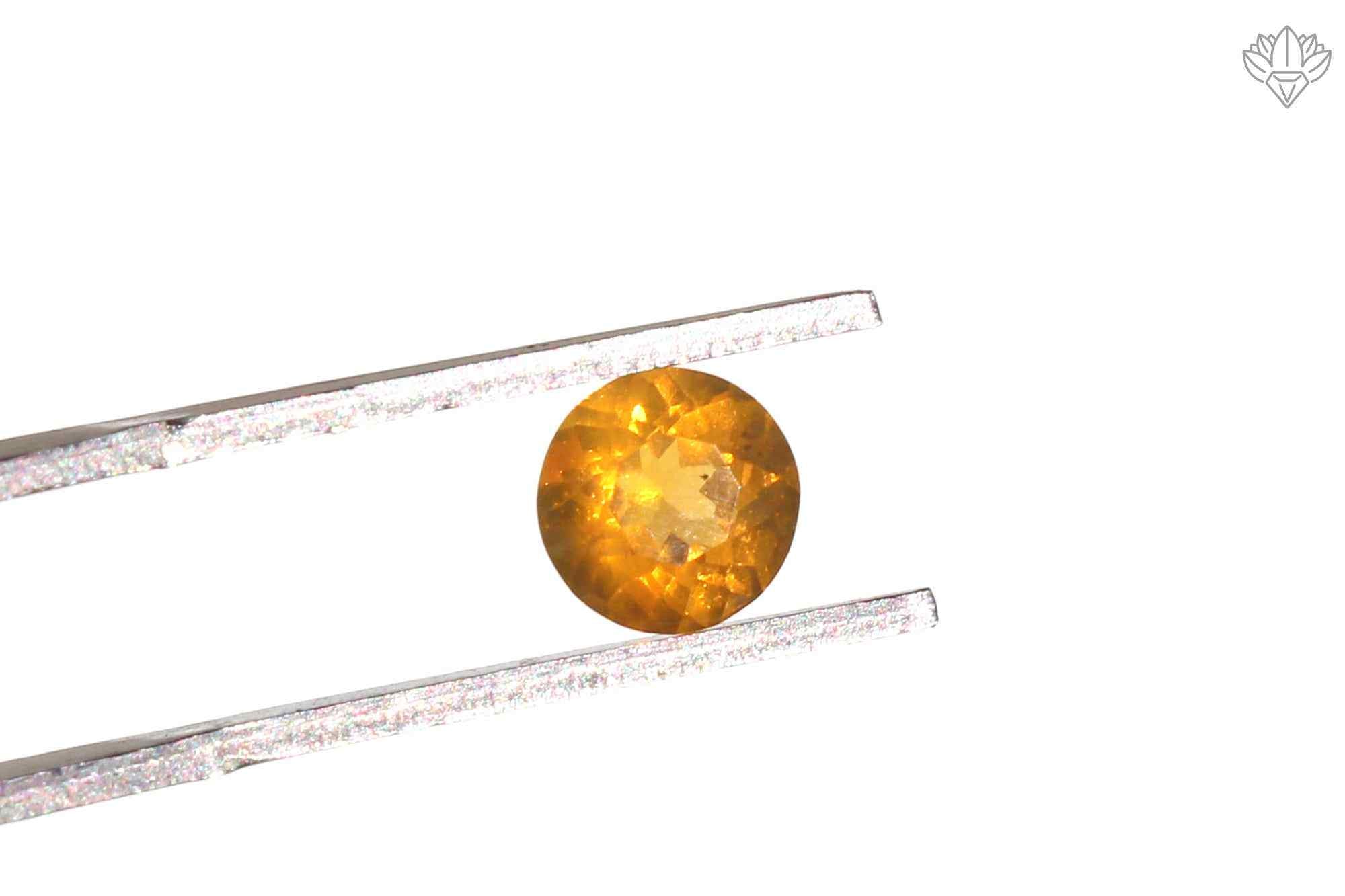 Auric Mexican Opal Pendant Round 6mm Faceted Gem for Stackable Rings, Birthstone Jewelry