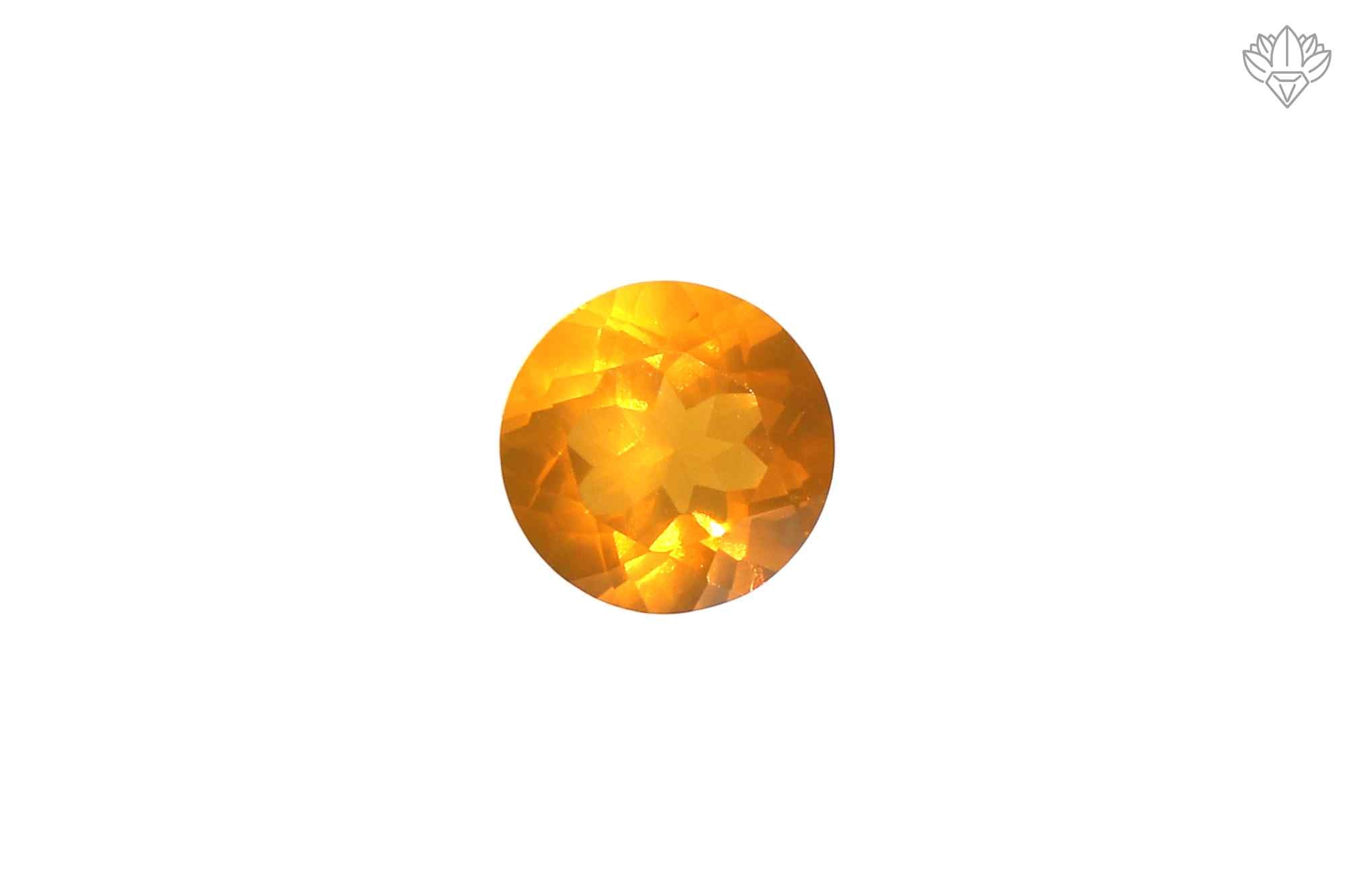 Natural Mexican Opal Pendant 7mm Round Faceted Loose Gemstone 0.97Ct for Jewelry Making