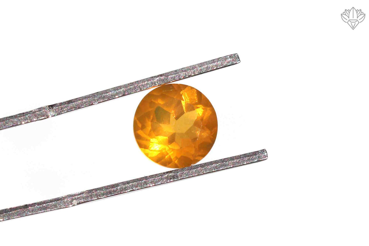 Natural Mexican Opal Pendant 7mm Round Faceted Loose Gemstone 0.97Ct for Jewelry Making