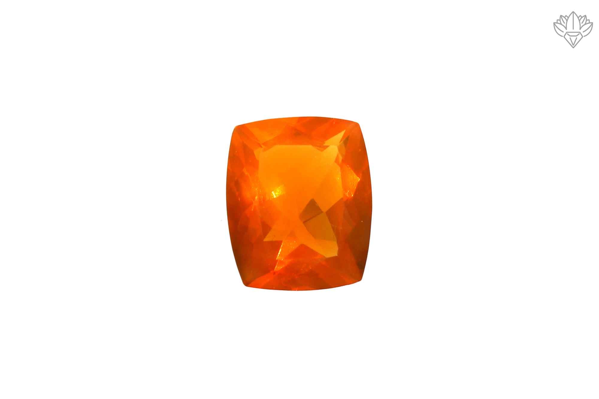 Natural Mexican Fire Opal 9x11mm Cushion Faceted Loose Gemstone for Statement Jewelry