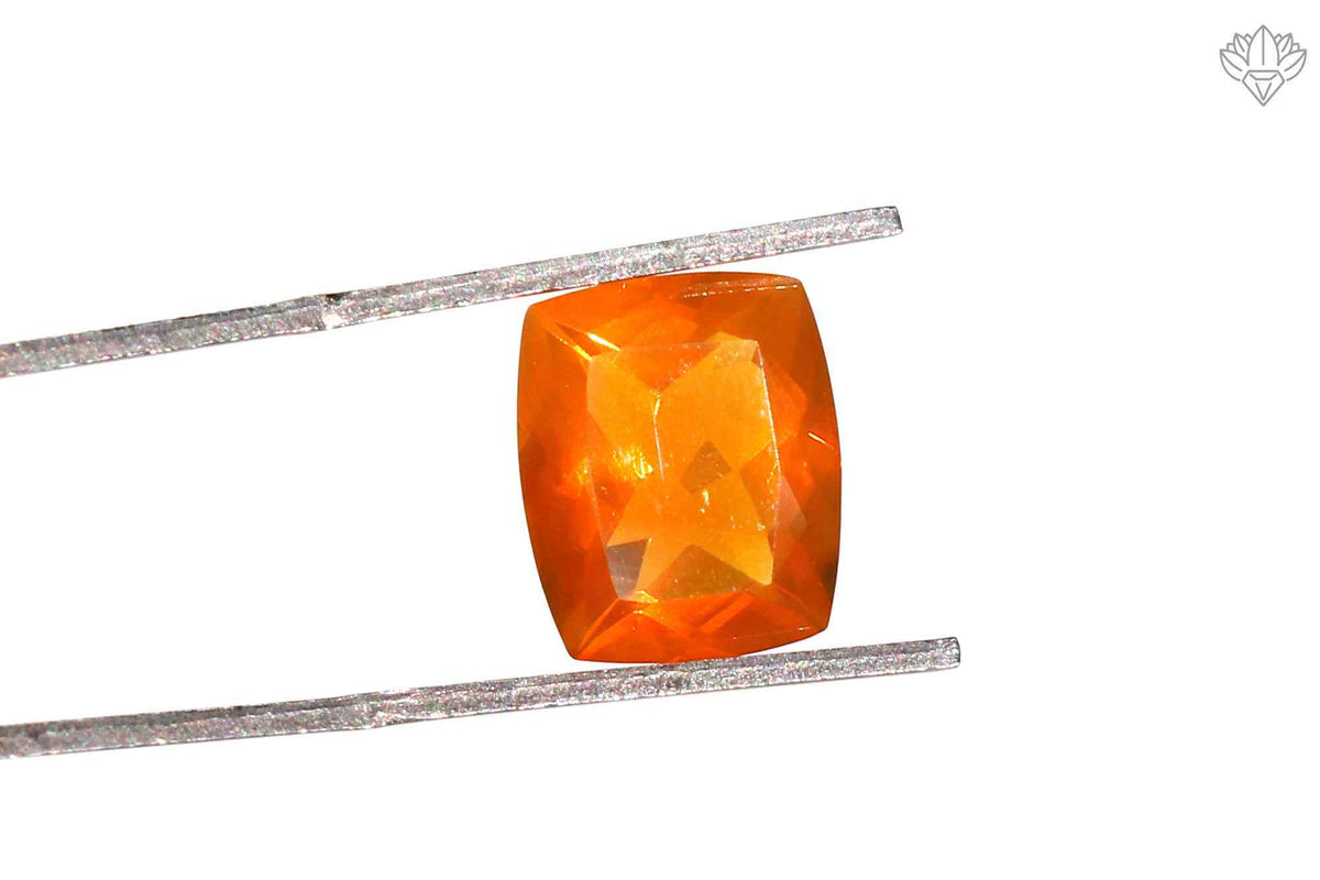 Natural Mexican Fire Opal 9x11mm Cushion Faceted Loose Gemstone for Statement Jewelry
