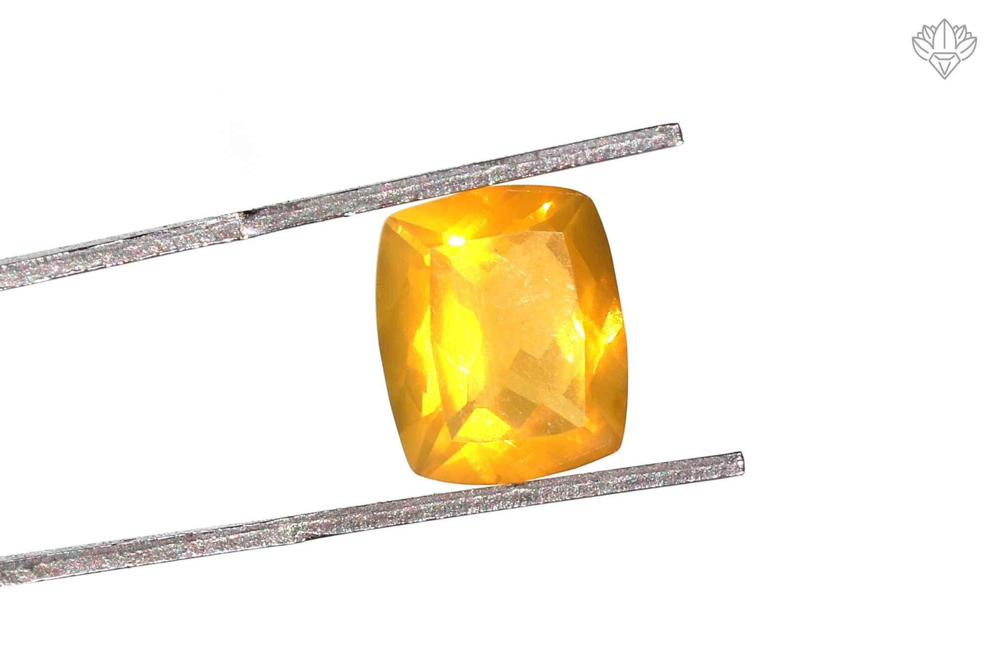 Natural Mexican Fire Opal 9x11mm Cushion Cut Faceted Loose Stone