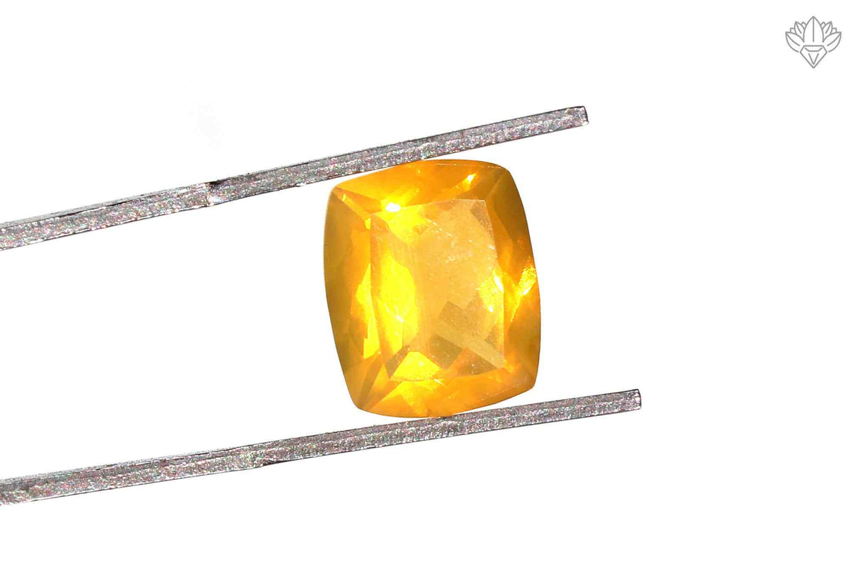 Natural Mexican Fire Opal 9x11mm Cushion Cut Faceted Loose Stone