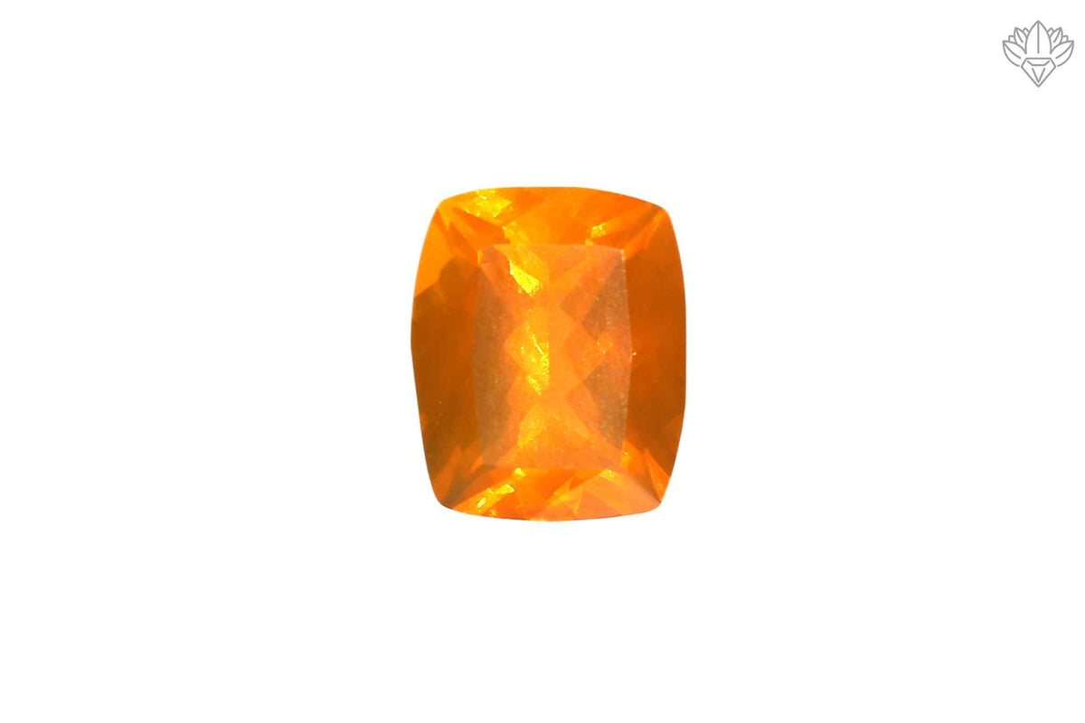 Premium Mexican Fire Opal 9x11mm Cushion Faceted Natural Loose Gemstone