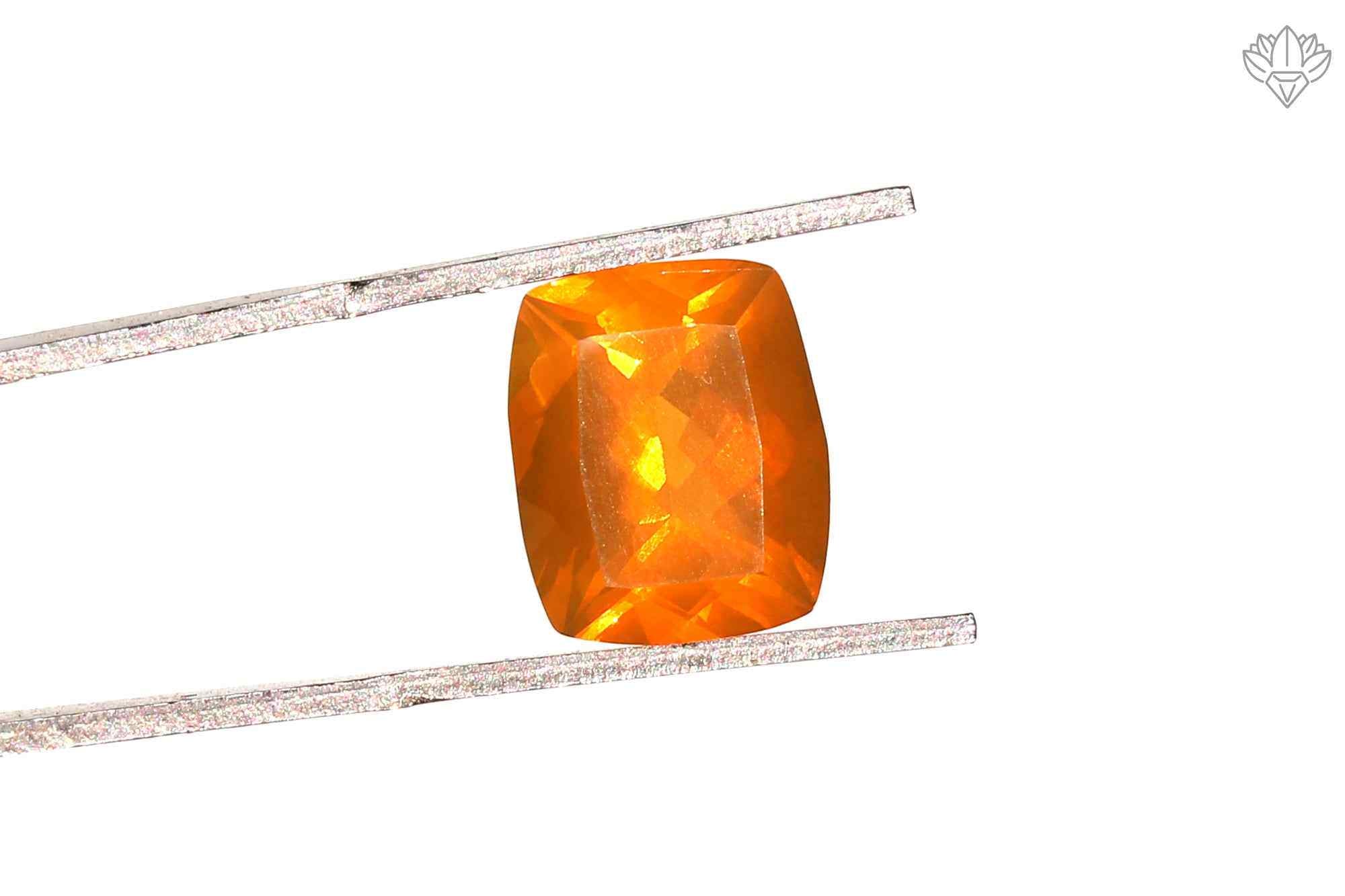 Premium Mexican Fire Opal 9x11mm Cushion Faceted Natural Loose Gemstone