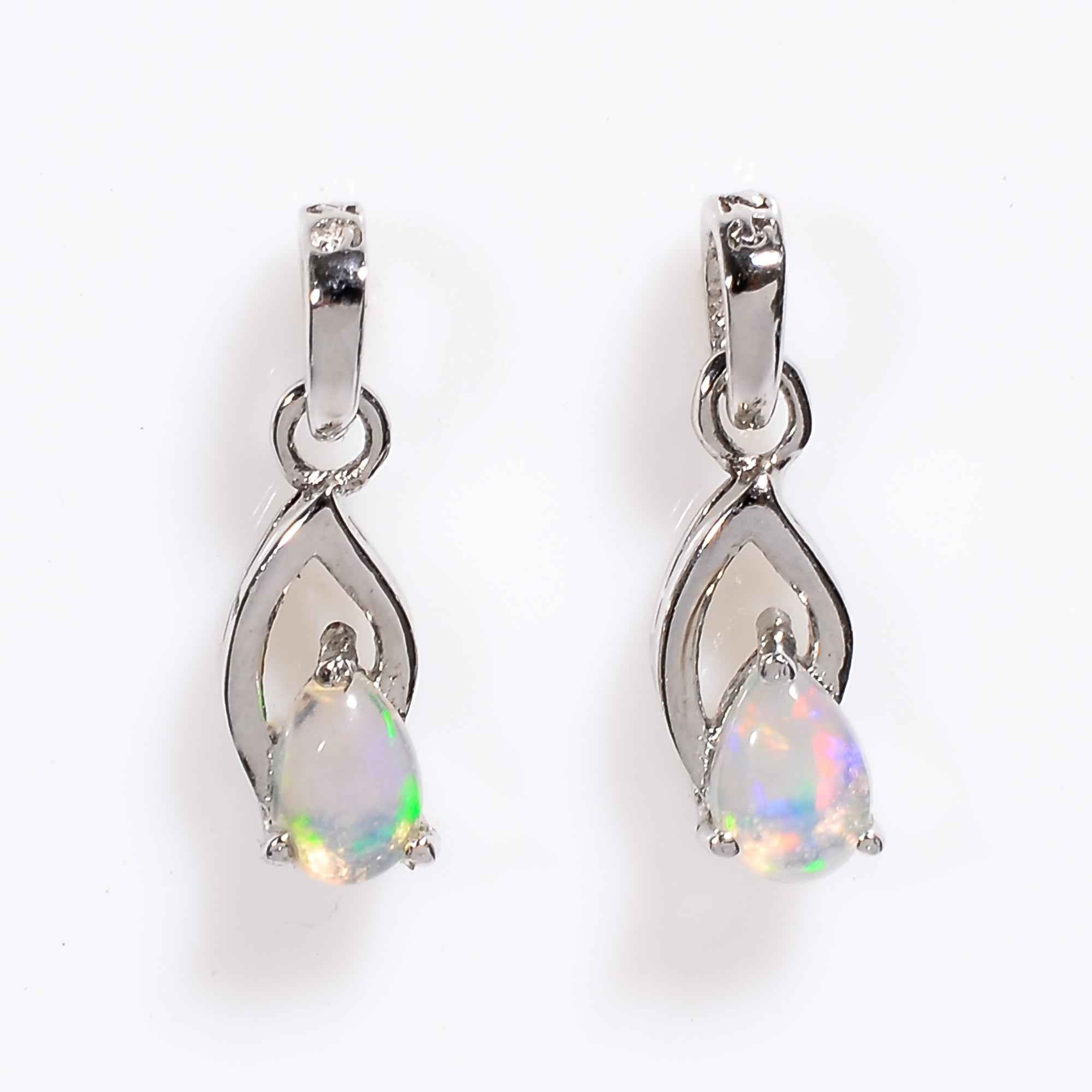 Sweetheart Opal Pendant 6x4mm Pear Cabochon 925 Sterling Silver Romantic Jewelry Anniversary Keepsake