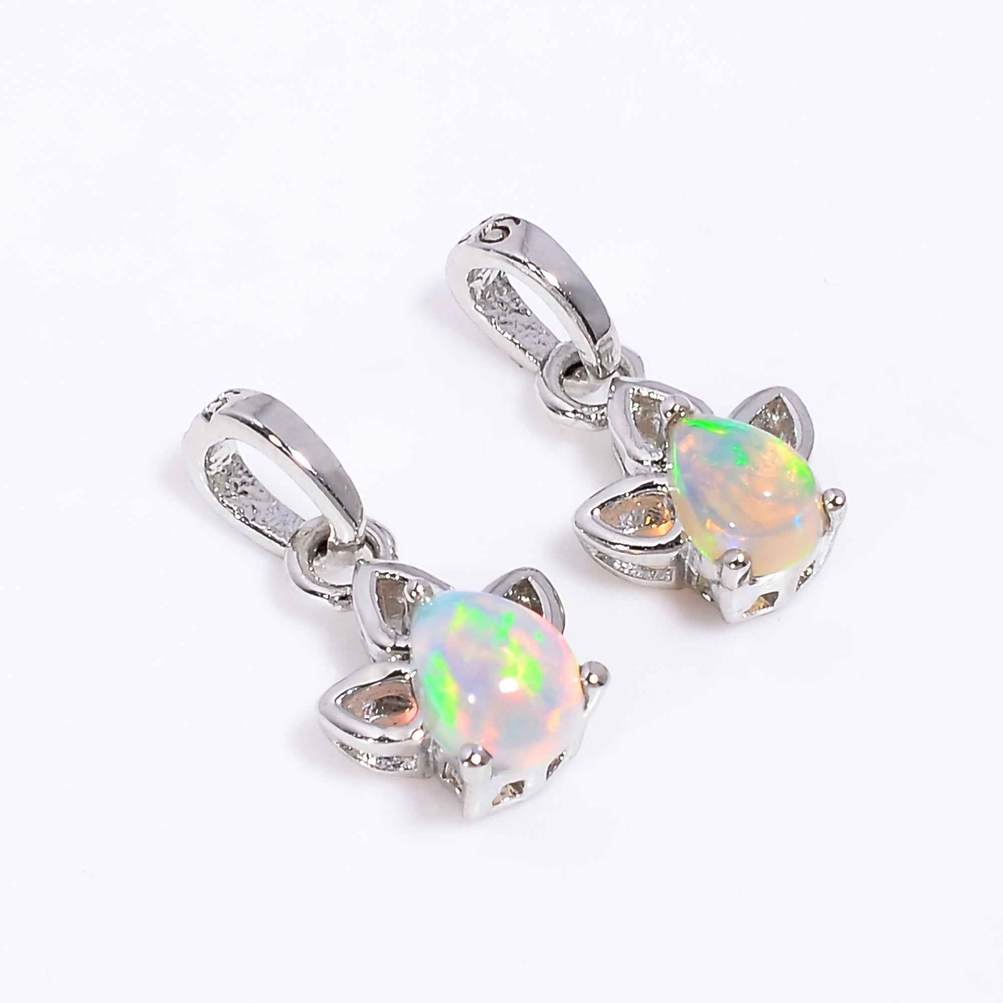 Opal Pendant 6x4mm Pear Cabochon 925 Sterling Silver Constellation Jewelry Charm