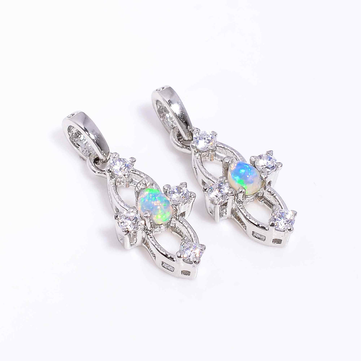 Ethiopian White Opal Pendant 3x4mm Pear Cabochon 925 Sterling Silver Delicate Gemstone Necklace