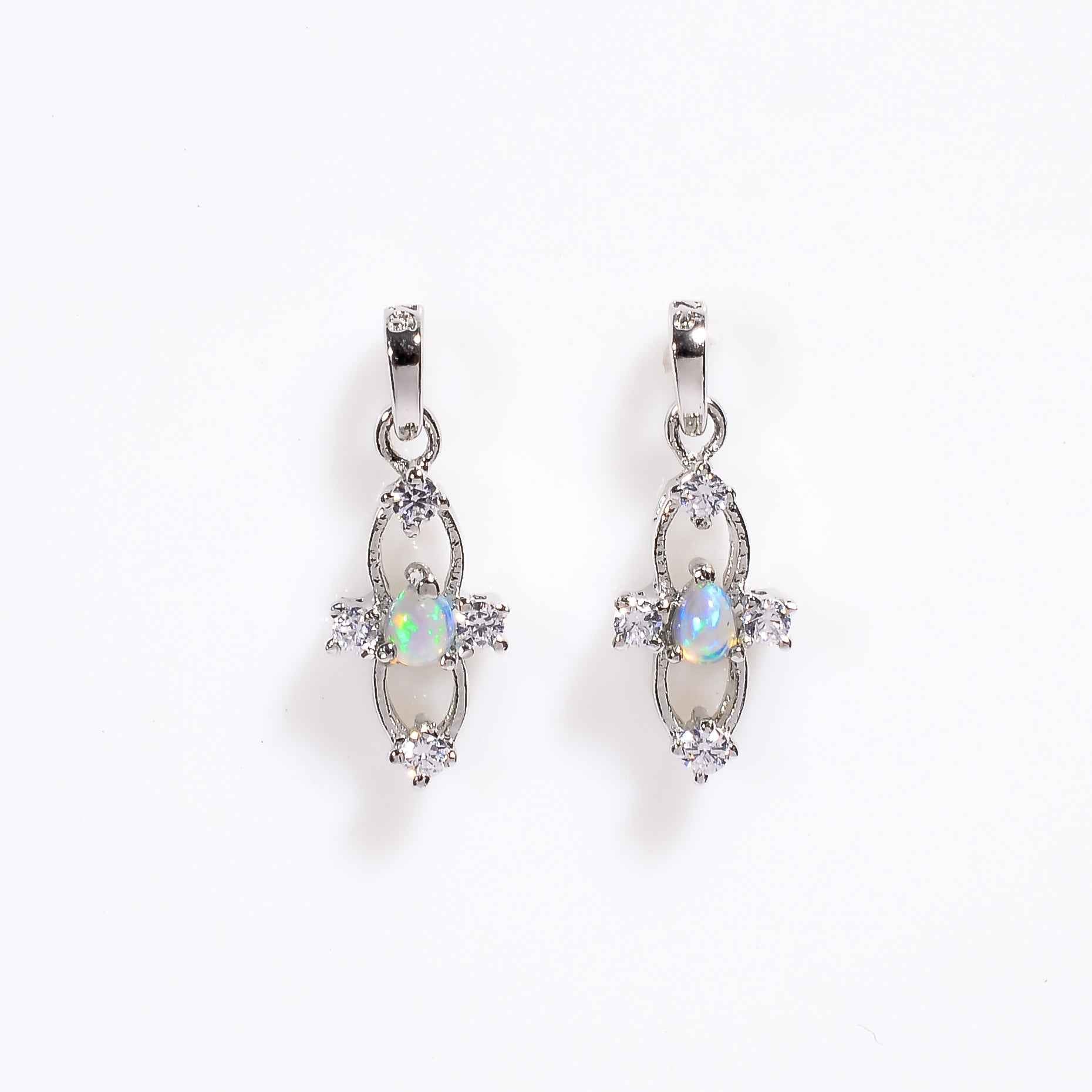 Ethiopian White Opal Pendant 3x4mm Pear Cabochon 925 Sterling Silver Delicate Gemstone Necklace
