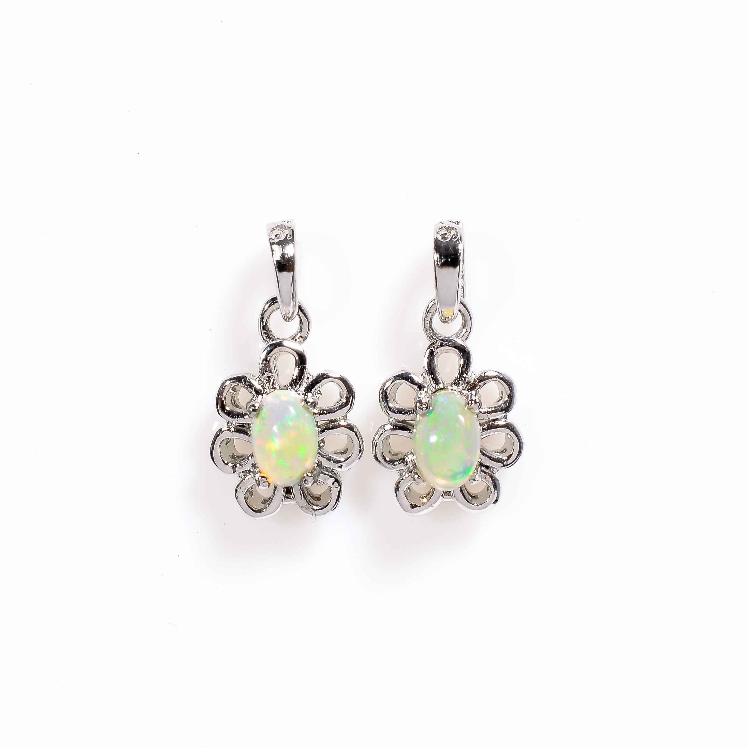 Opal Charm 4x6mm Oval Cabochon 925 Silver Boho Luxe Keepsake Necklace for Everyday Style