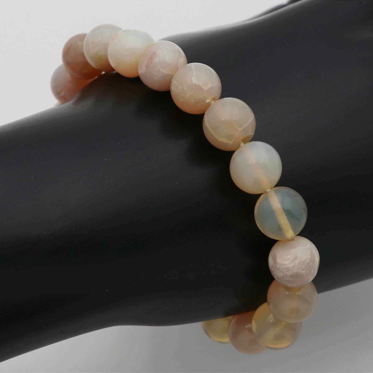 Classic Australian Opal Bracelet Polished Round Gem Beads Handcrafted 102 Ct