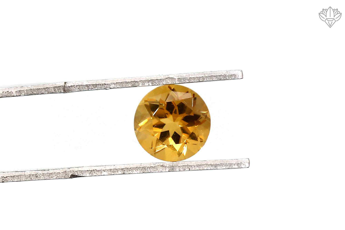 Natural Mexican Fire Opal 7mm Brilliant Round Faceted Loose Gemstone