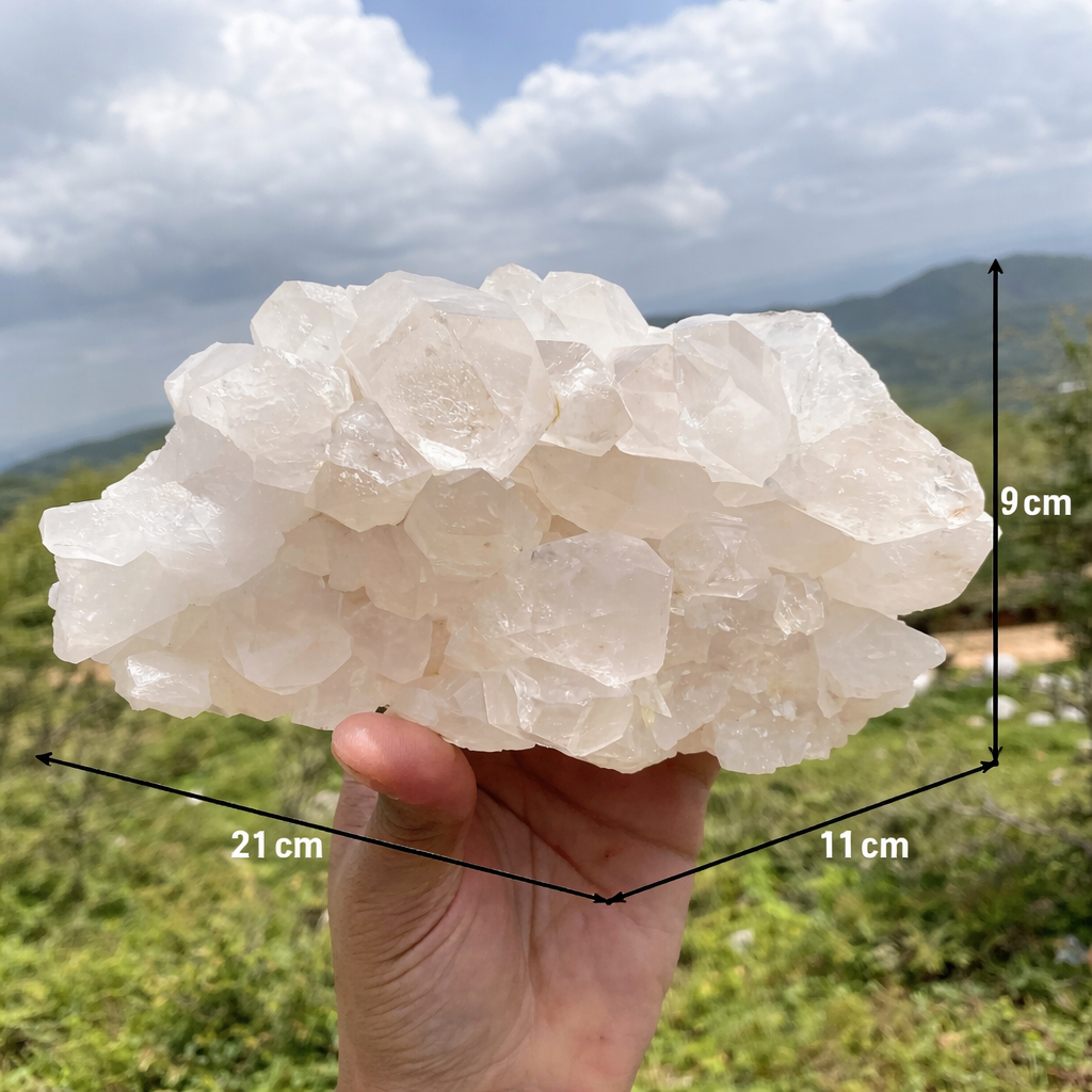 1890g White Himalayan Quartz Natural Cluster Collector Mineral Display