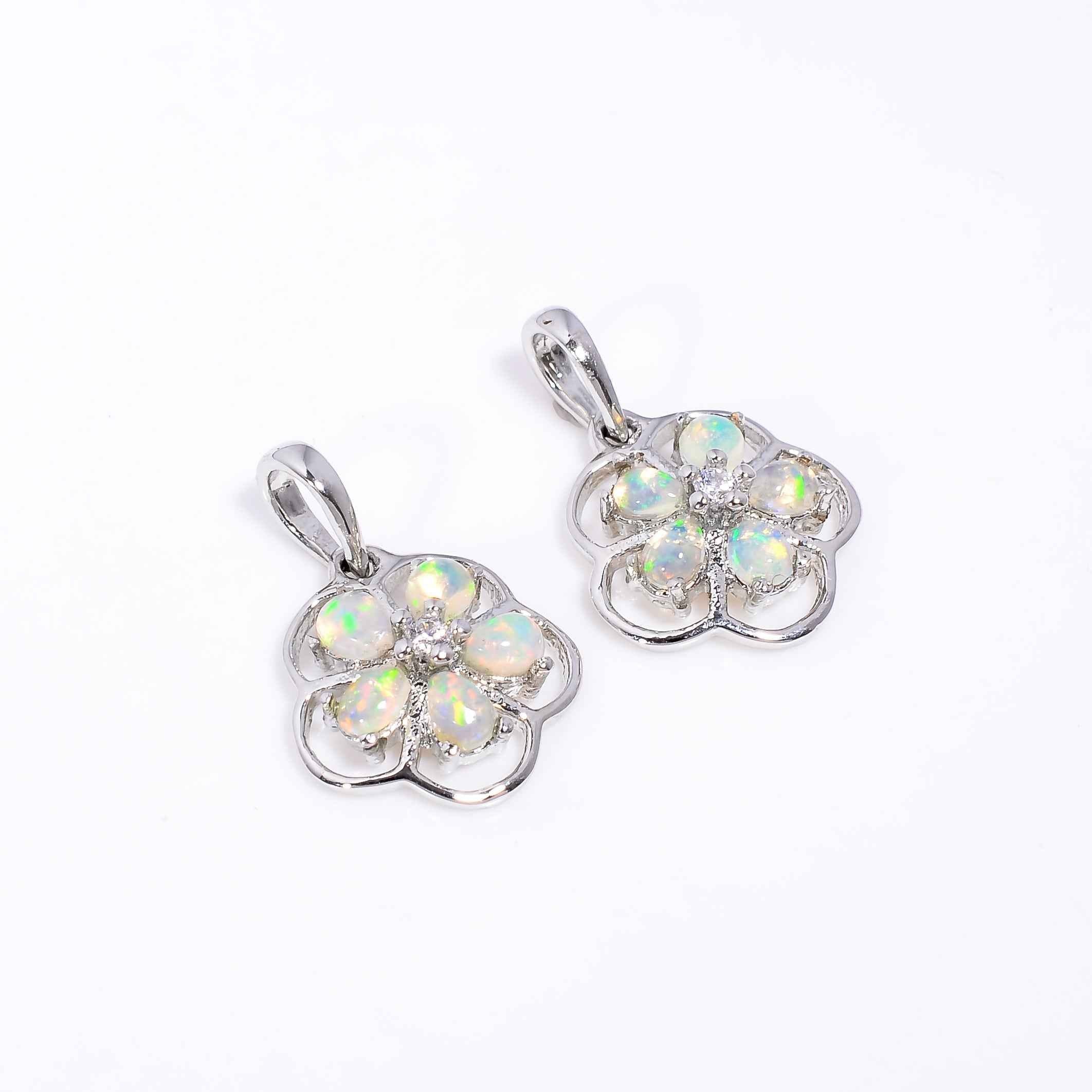 Opal Pendant 3x4mm Pear Cabochon 925 Silver Petite Charm Modern Minimal Fashion Accessory