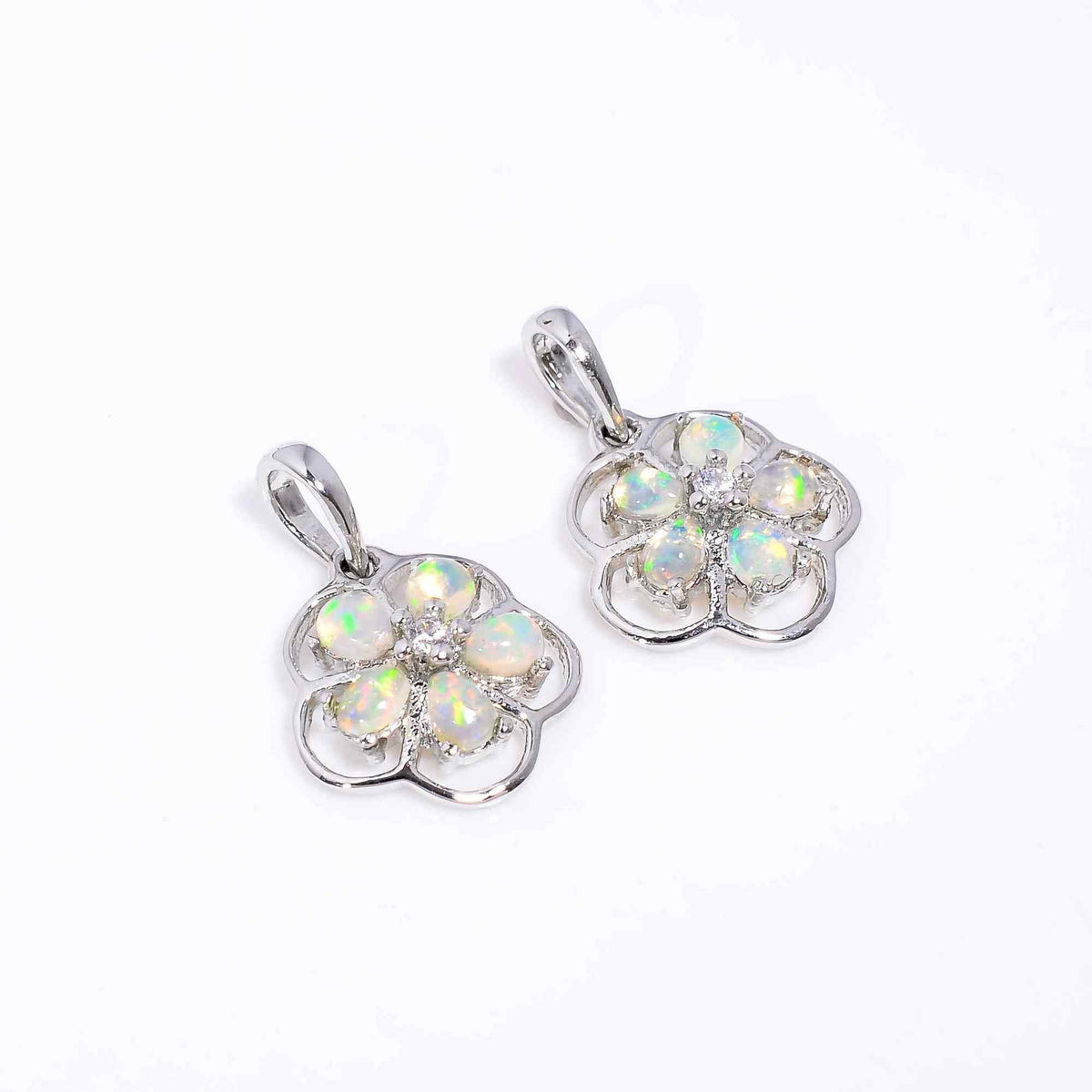 Opal Pendant 3x4mm Pear Cabochon 925 Silver Petite Charm Modern Minimal Fashion Accessory