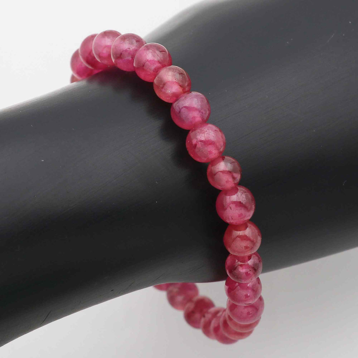 Natural Pink Sapphire Bracelet Round Plain Gemstone Beads Handmade 117 Ct