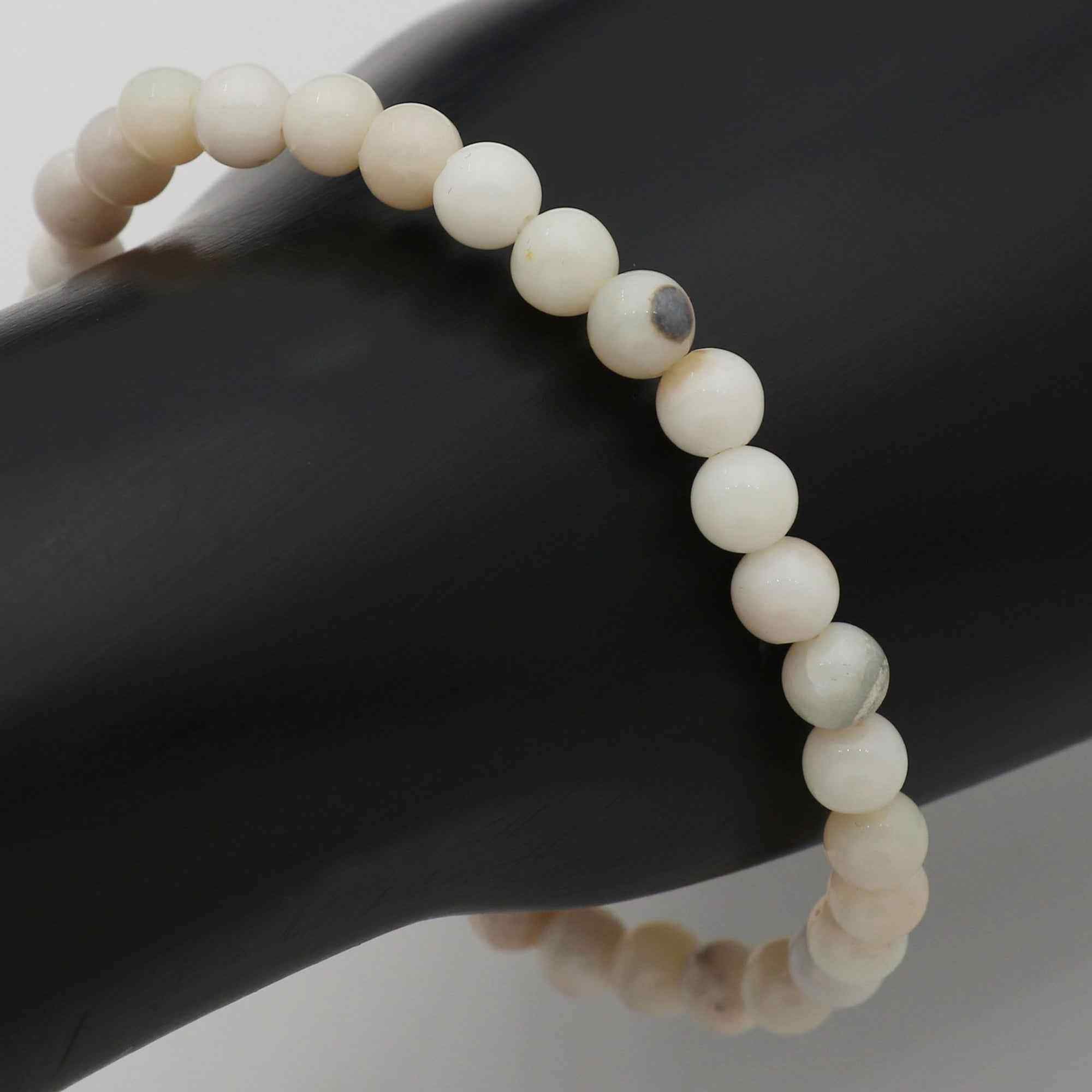 Australian Opal 6mm Bead Bracelet 39 Ct Natural Round Gemstone Handmade Jewelry
