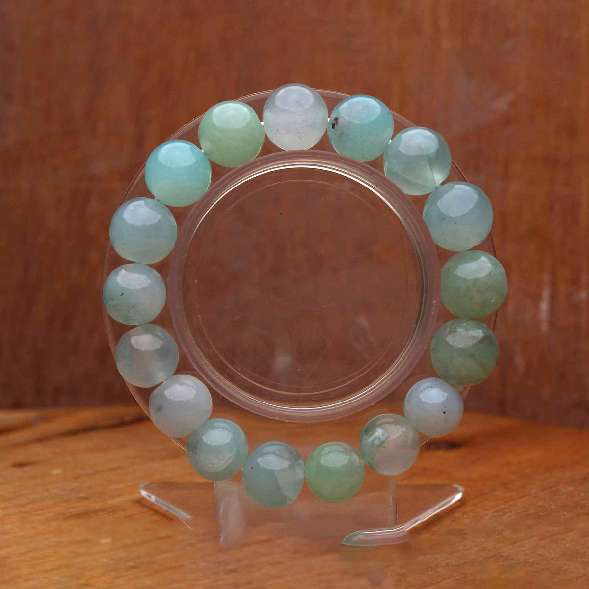 Natural Aqua Chalcedony Round Bracelet Handmade Blue Gemstone Bracelet 197 Ct Beaded Crystal Jewelry