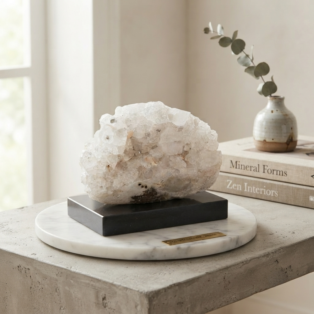565g White Apophyllite Geode with Zeolite Matrix Natural Raw Mineral Collector Specimen