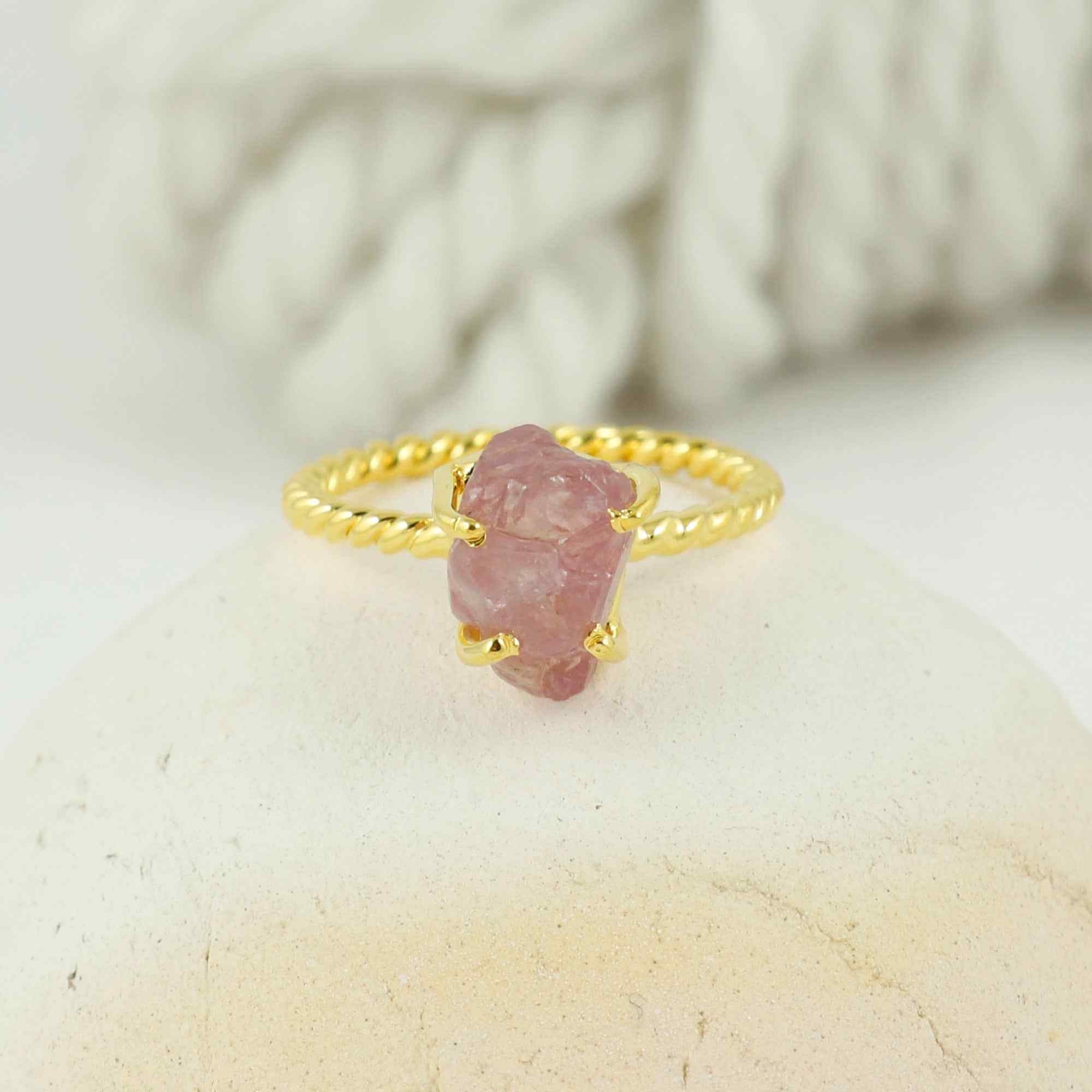 Raw Multi Spinel Ring in 925 Sterling Silver Rough Gemstone Ring Handmade Jewelry Gift for Her