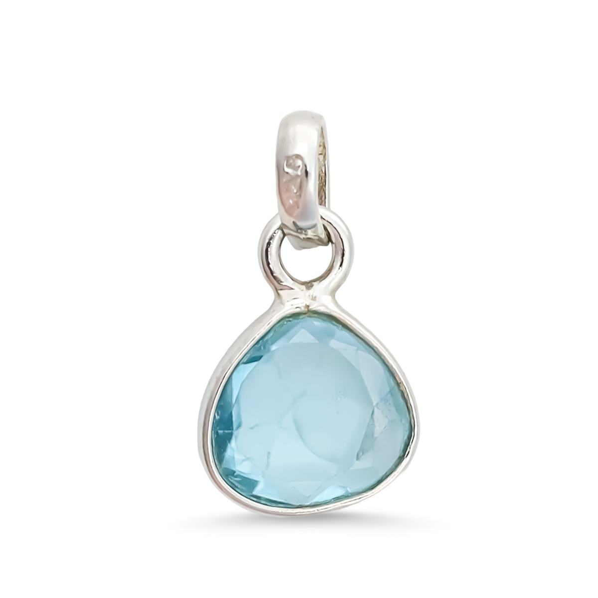 Natural Blue Zircon Rose Cut Pendant Small Blue Gemstone Pendant 925 Sterling Silver Handmade Jewelry Gift