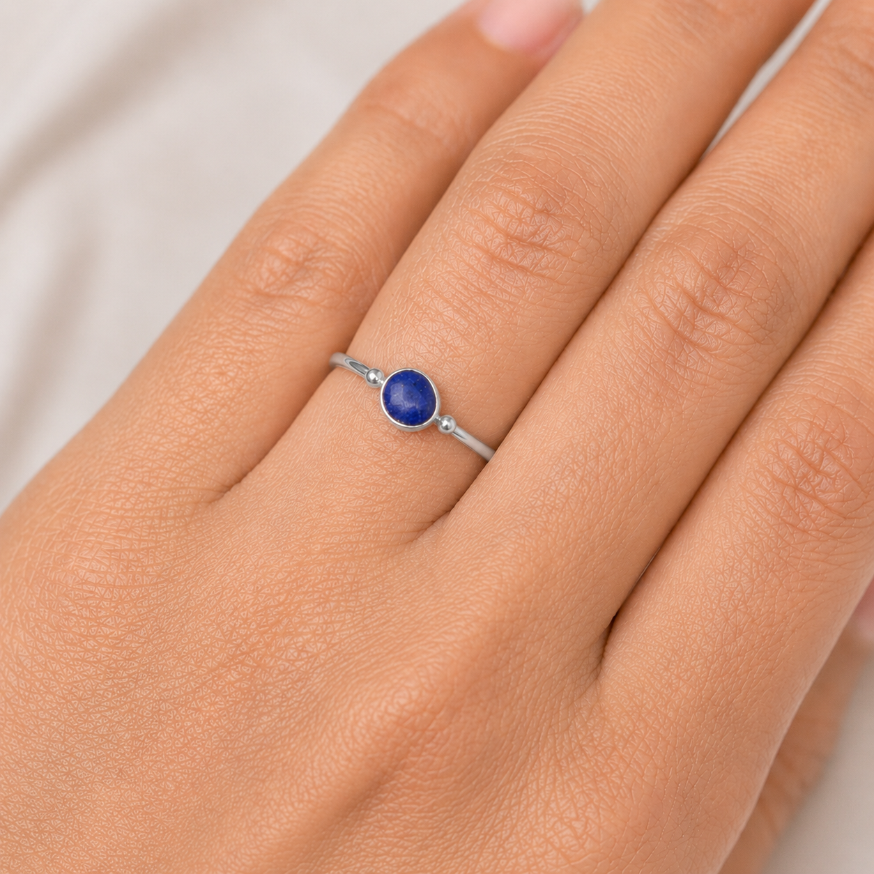 Lapis Lazuli Ring in Yellow Gold Plated 925 Sterling Silver