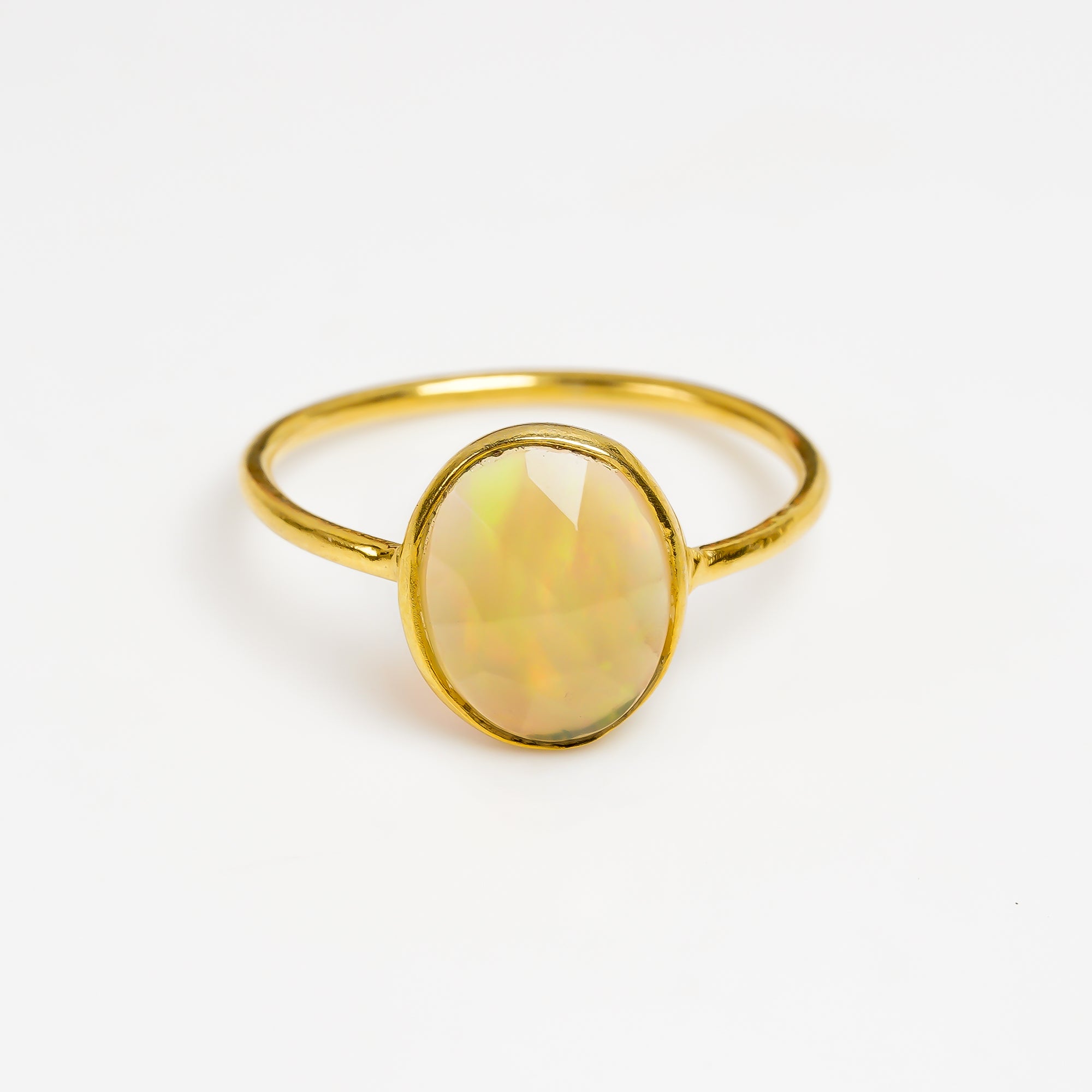 Ethiopian Opal Engagement Ring 925 Sterling Silver Natural Welo Opal Ring October Birthstone Jewelry