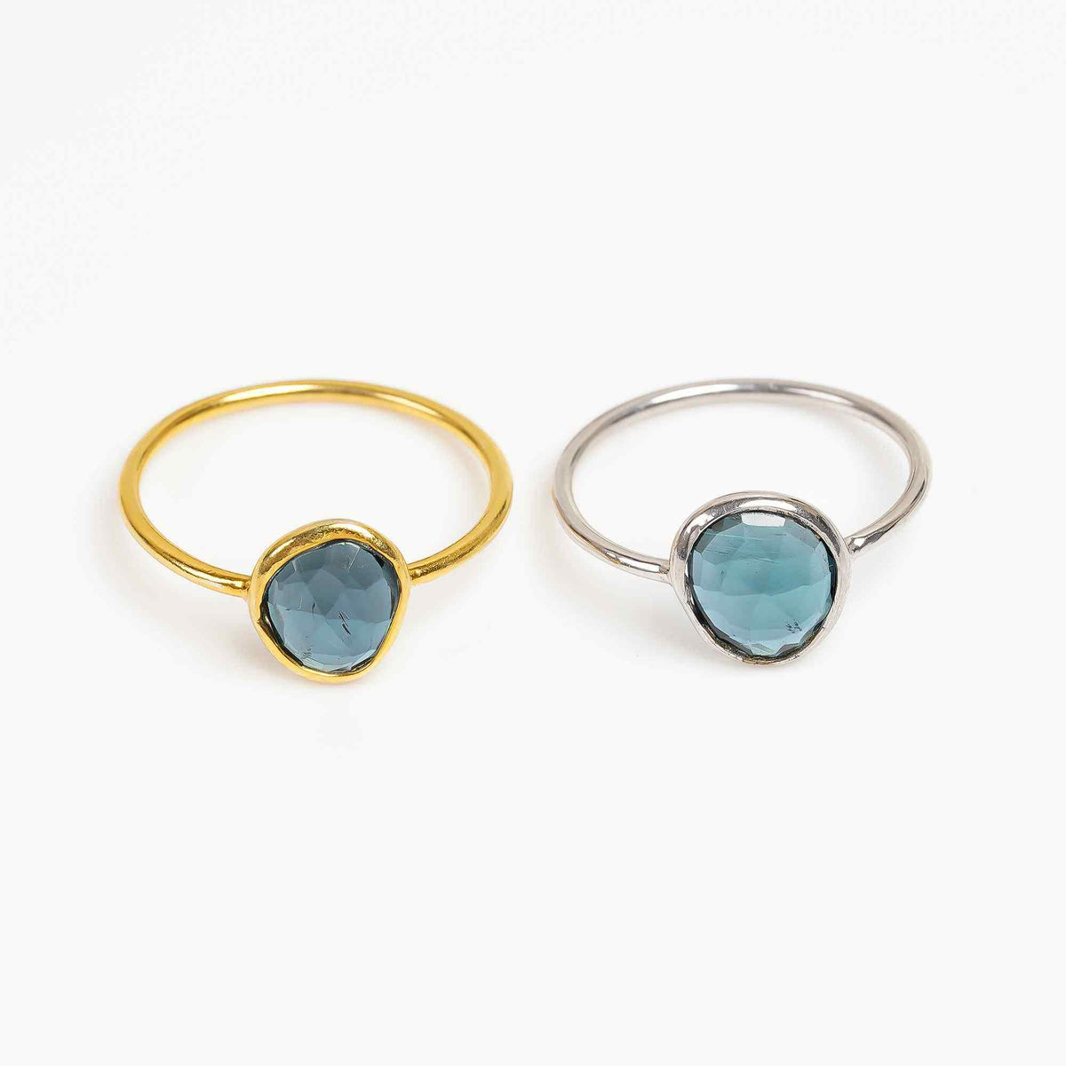 London Blue Topaz Engagement Ring 925 Sterling Silver Natural Topaz Ring December Birthstone Jewelry