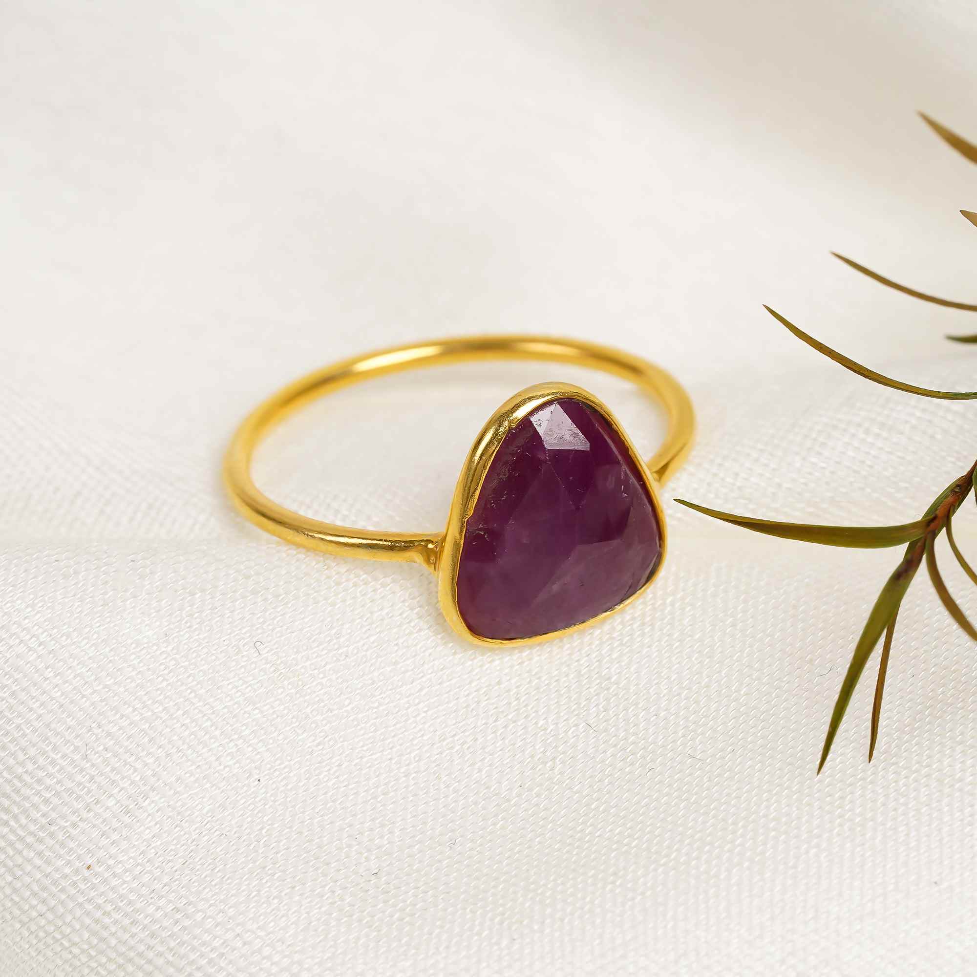 Glass Filled Ruby Ring 925 Sterling Silver Ruby Engagement Ring July Birthstone Jewelry Gift for Her