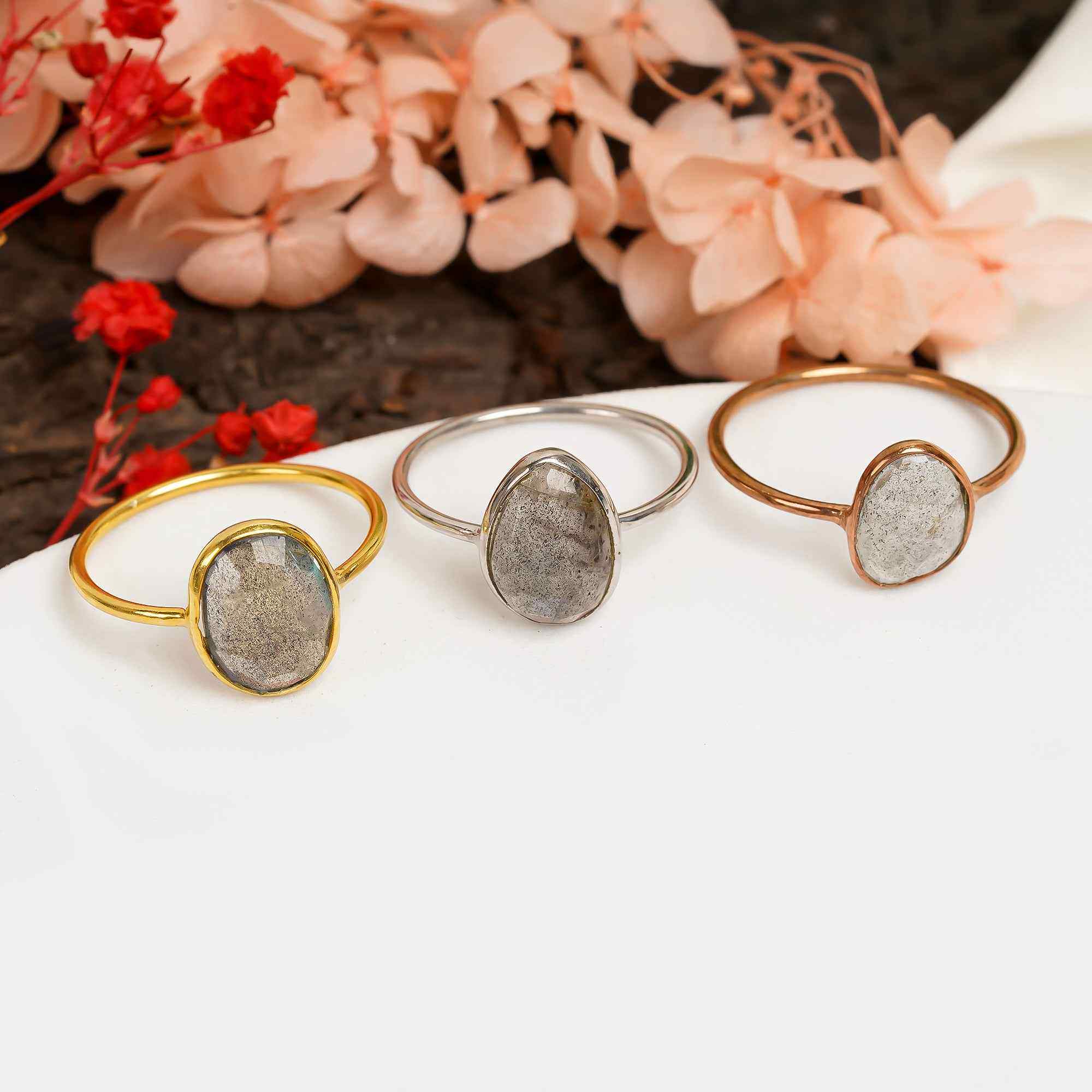 Labradorite Statement Ring 925 Sterling Silver Natural Labradorite Ring Jewelry Gift