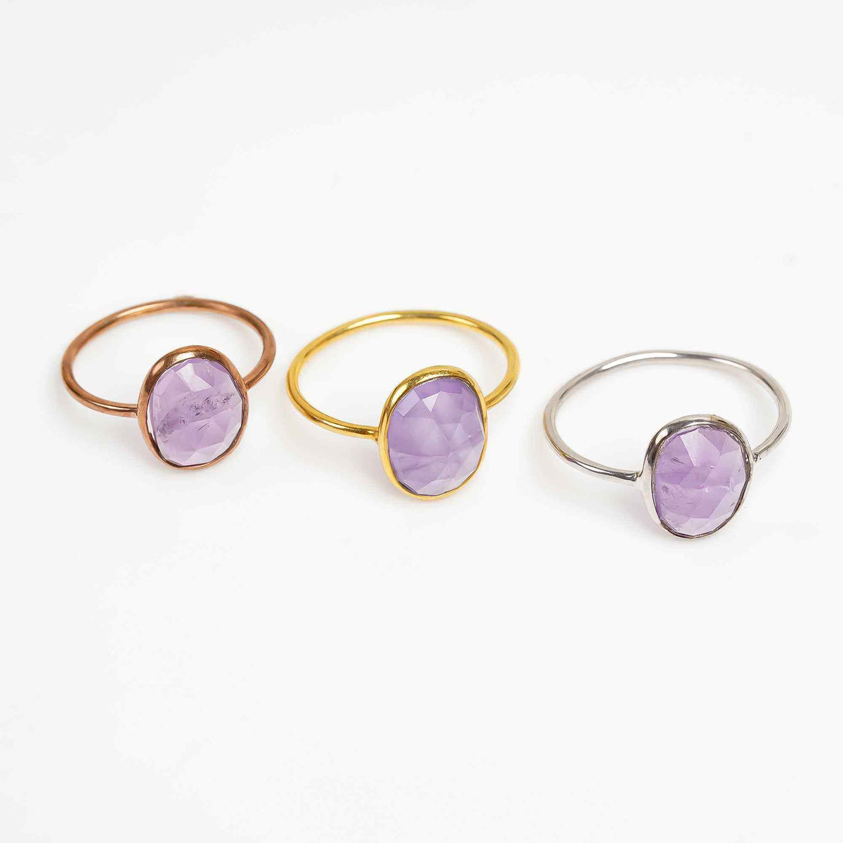 Amethyst Solitaire Ring 925 Sterling Silver Natural Amethyst Engagement Ring February Birthstone Jewelry
