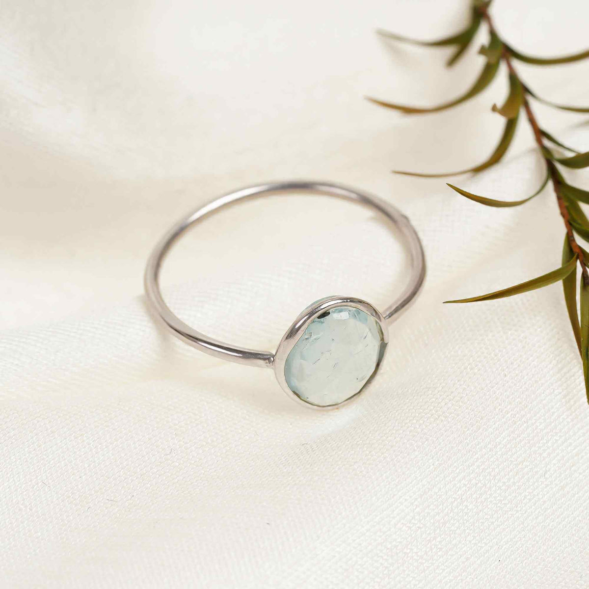 Blue Topaz Ring 925 Sterling Silver Natural Blue Topaz Ring Handmade December Birthstone Jewelry