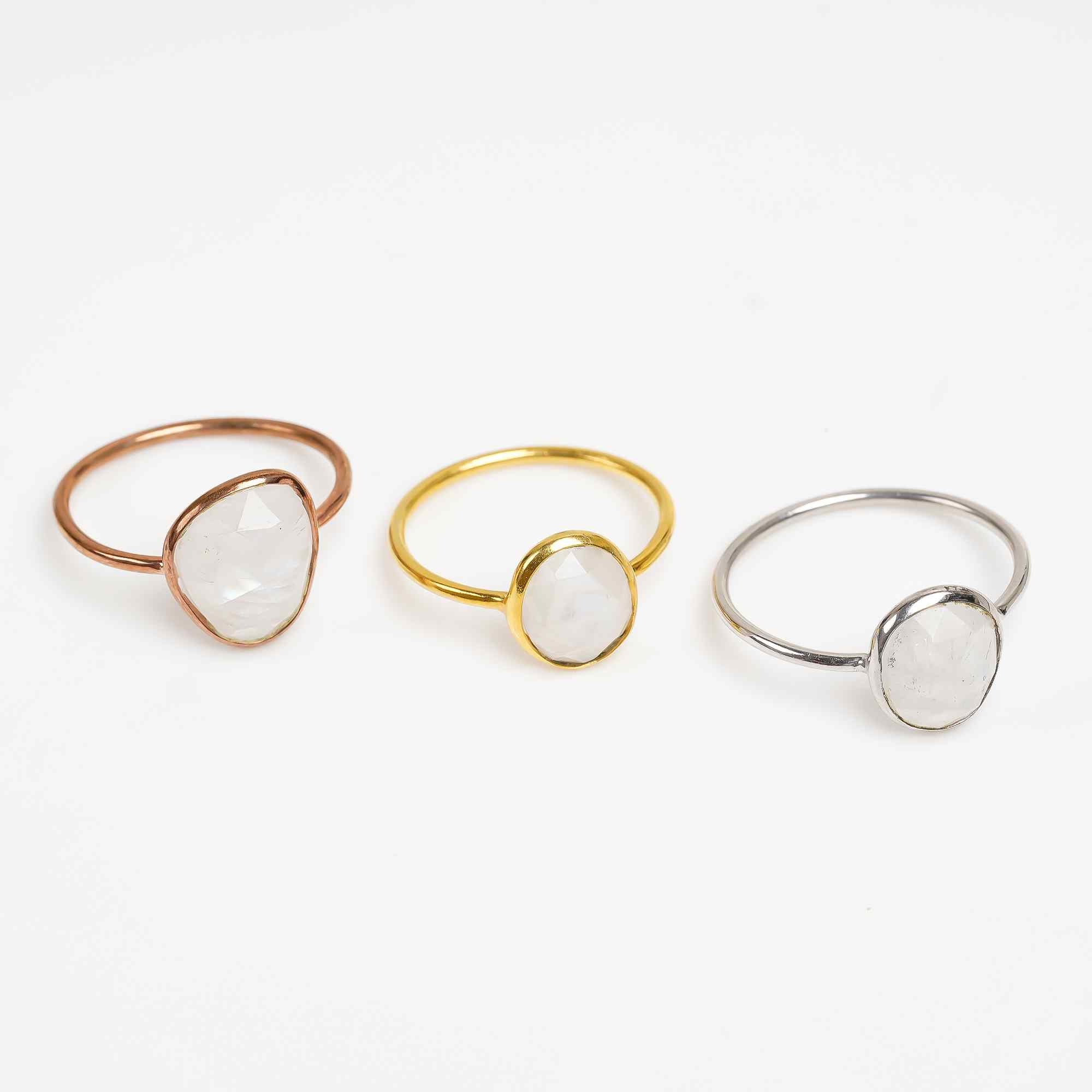 Moonstone Promise Ring 925 Sterling Silver Natural Moonstone Engagement Ring Handmade June Birthstone Jewelry