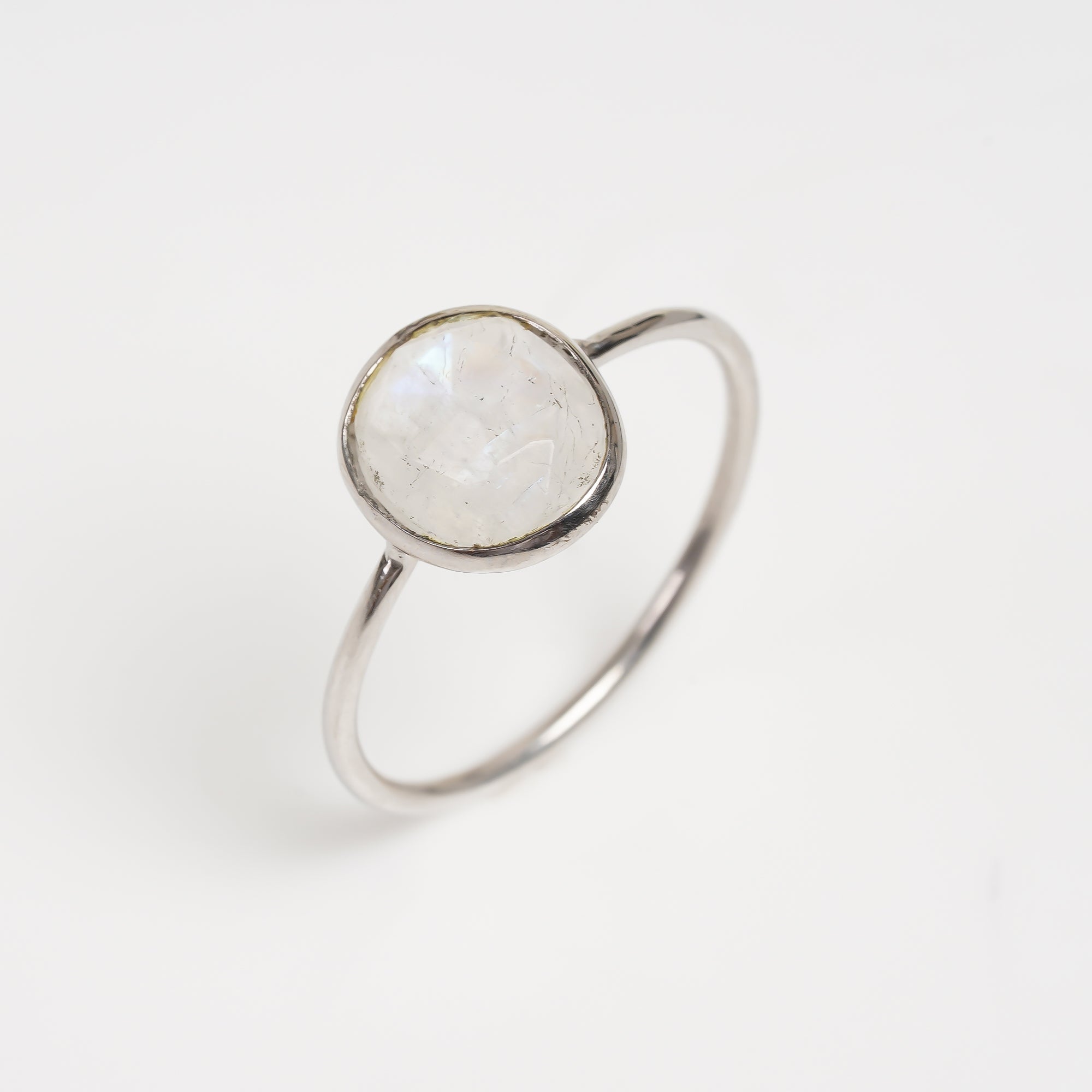 Moonstone Promise Ring 925 Sterling Silver Natural Moonstone Engagement Ring Handmade June Birthstone Jewelry