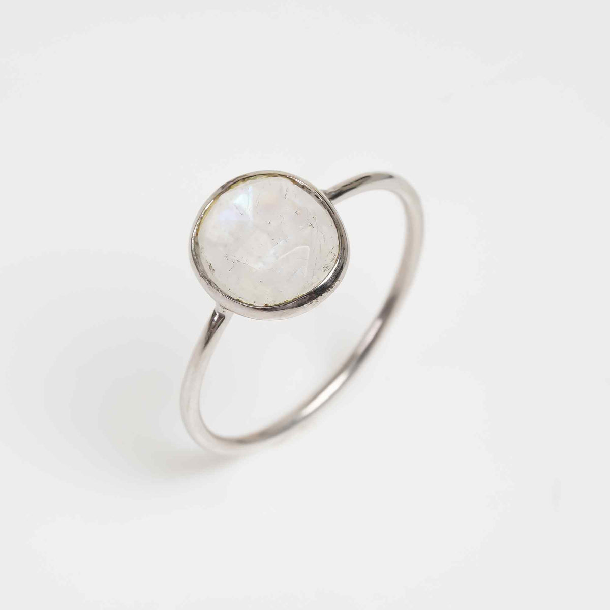 Moonstone Promise Ring 925 Sterling Silver Natural Moonstone Engagement Ring Handmade June Birthstone Jewelry