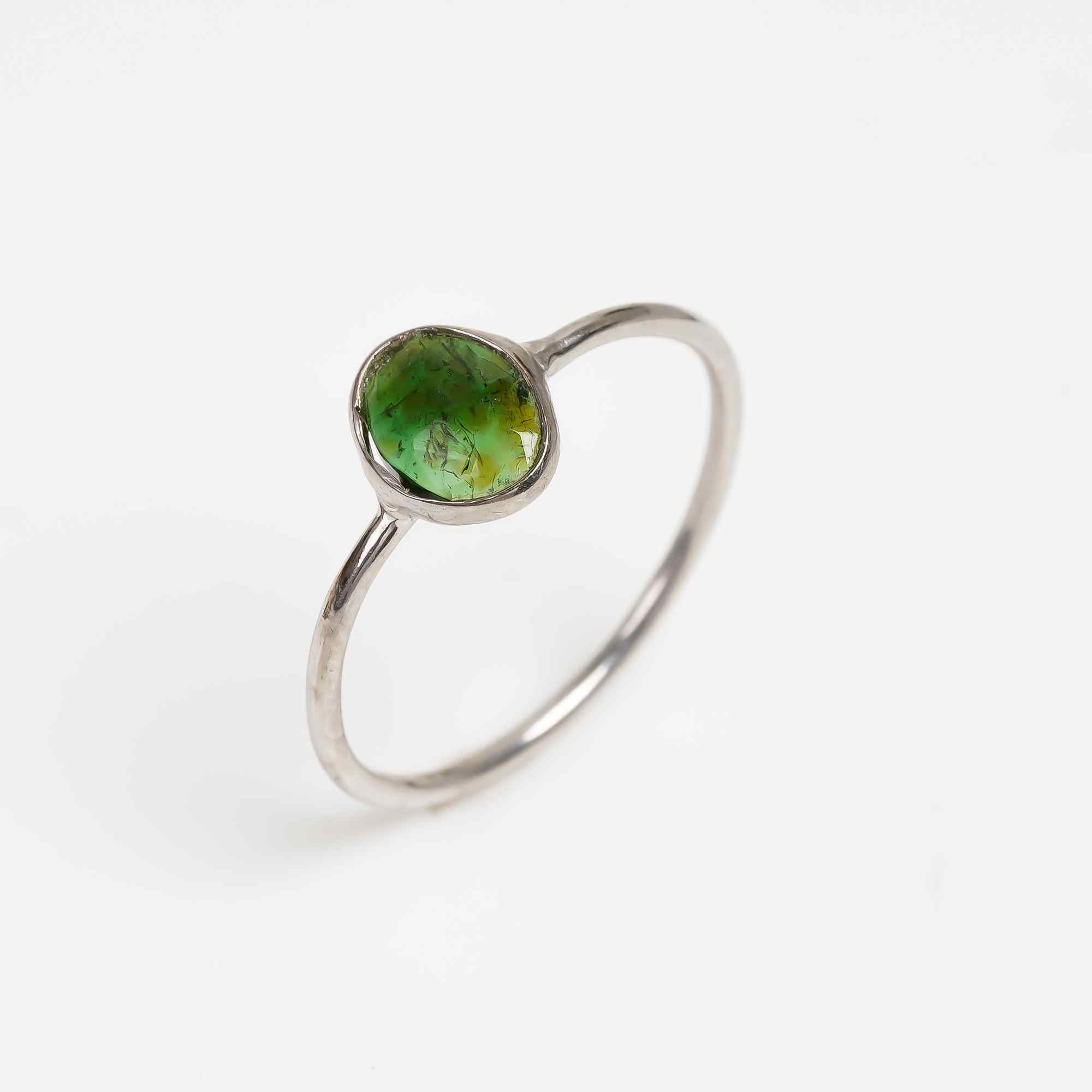 Tourmaline Ring 925 Sterling Silver Natural Tourmaline Ring Handmade October Birthstone Jewelry Gift