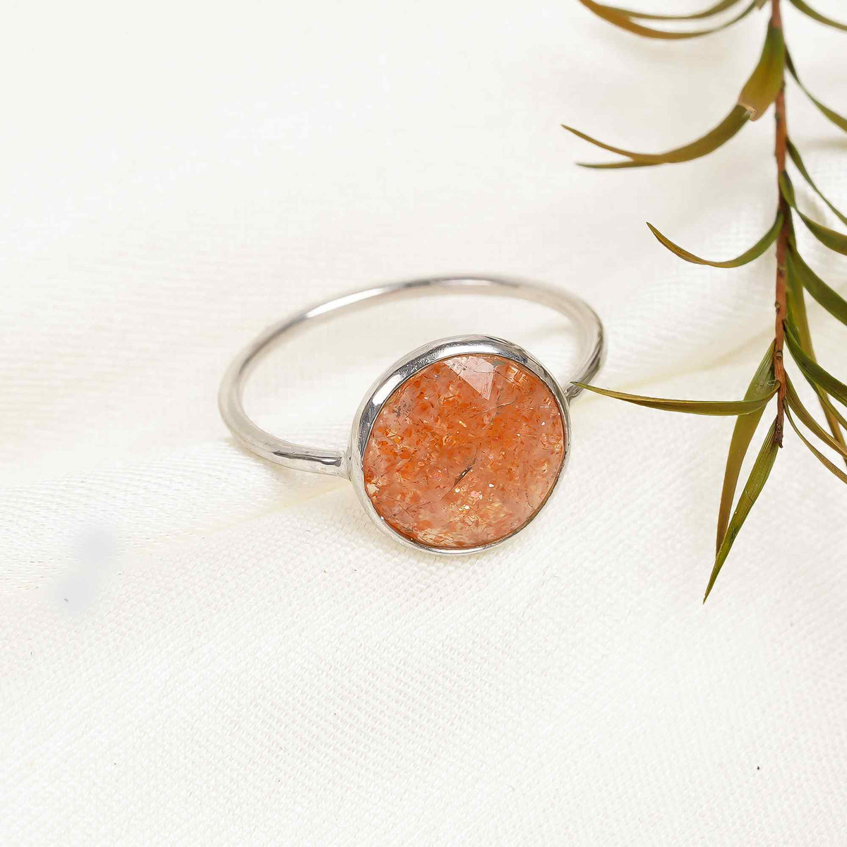 Sunstone Statement Ring 925 Sterling Silver Natural Sunstone Ring Handmade Gemstone Jewelry Gift