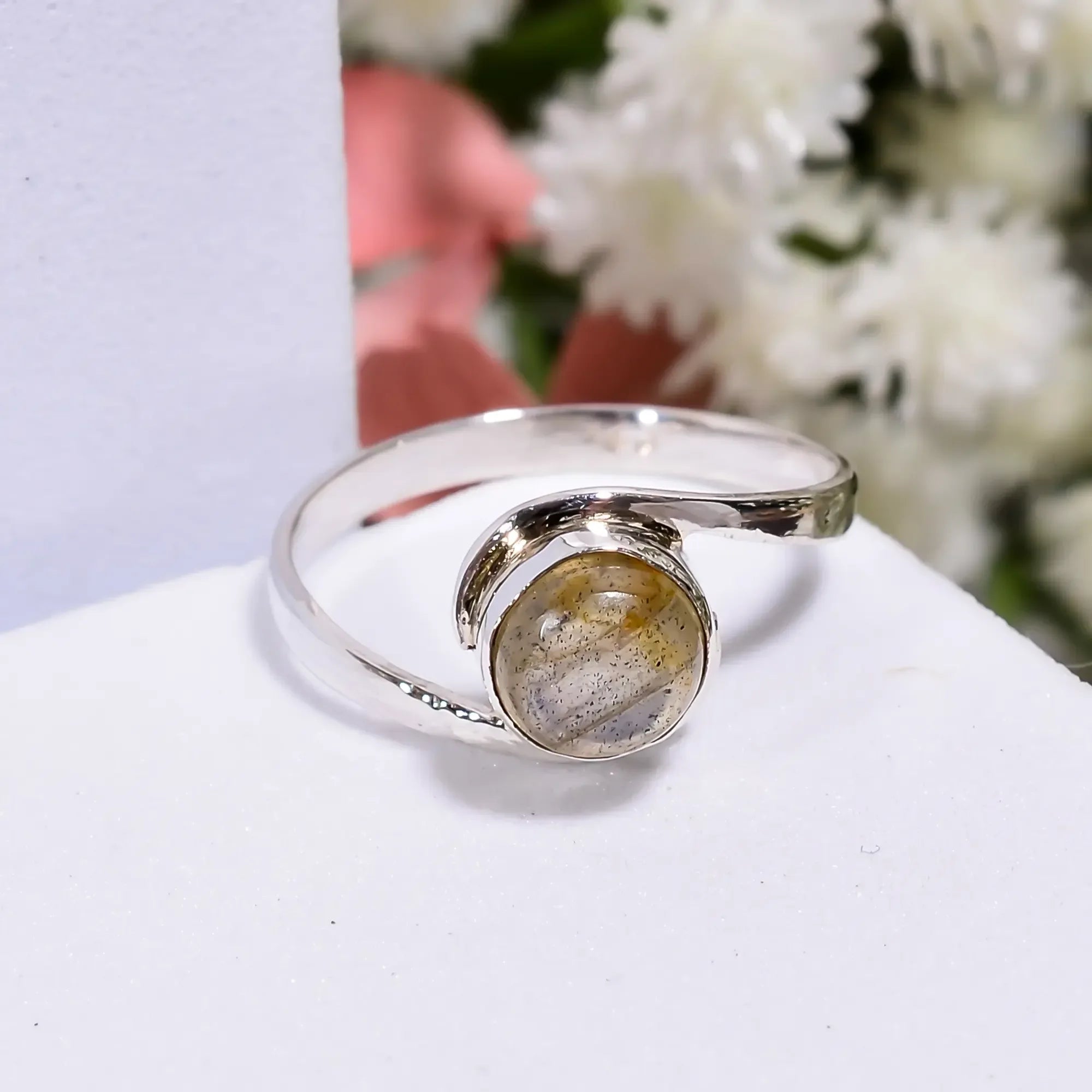 Elegant Labradorite Rings Natural Gemstone Ring in 925 Sterling Silver Jewelry