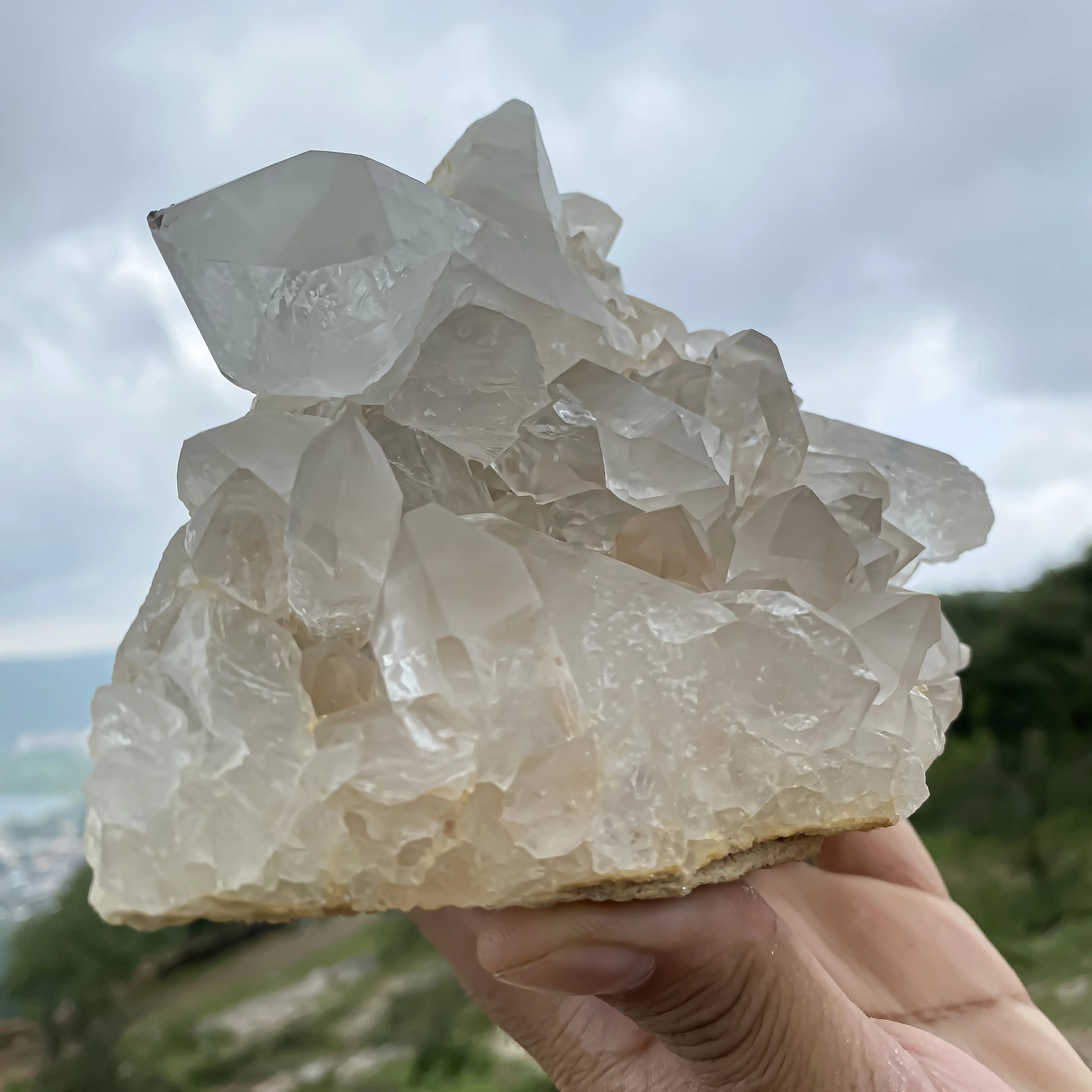 Himalayan White Quartz Cluster 1860g Natural Raw Crystal Specimen